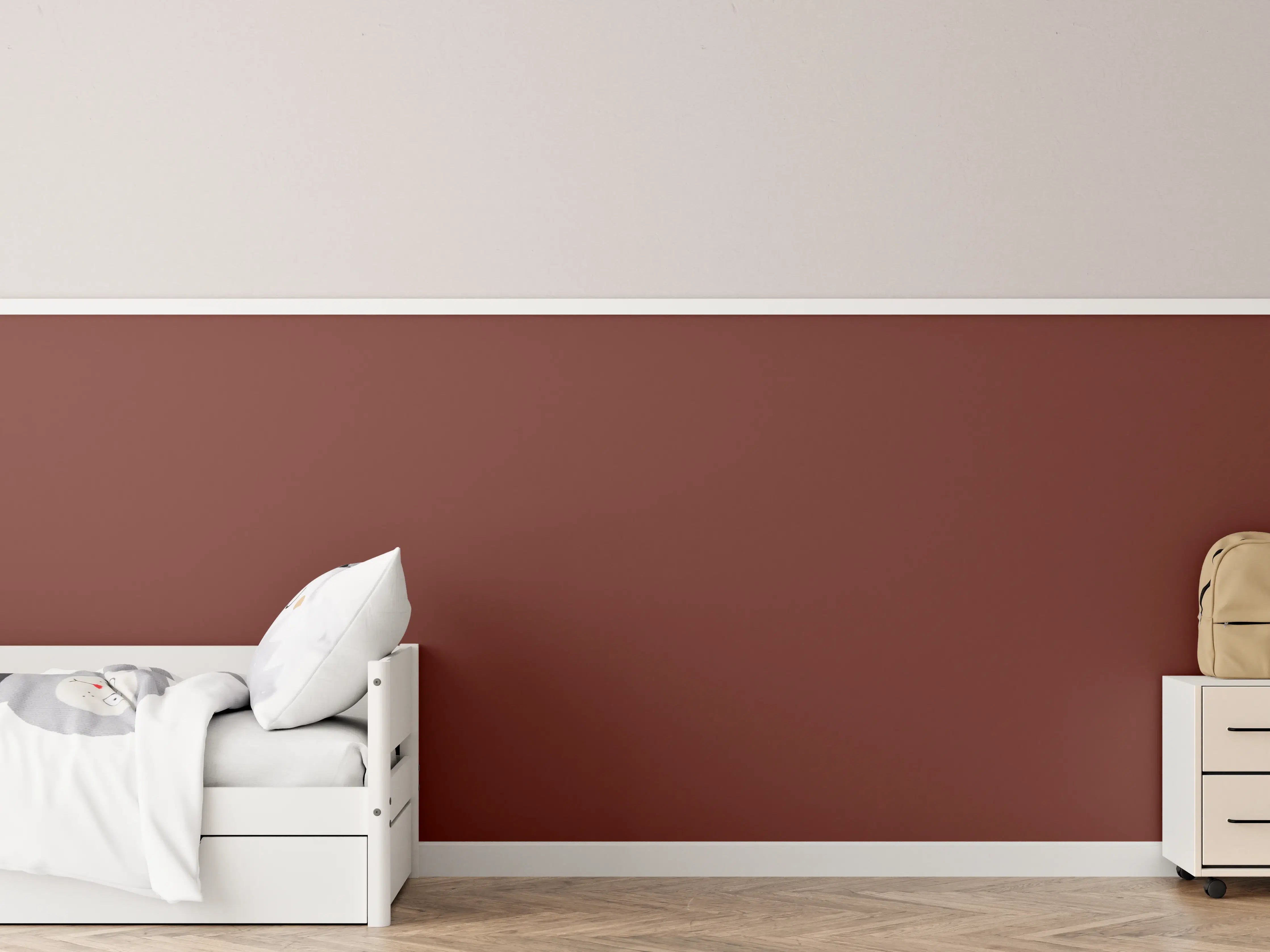 Kinderzimmer Wandgestaltung - RAL 3009 (Oxidrot)
