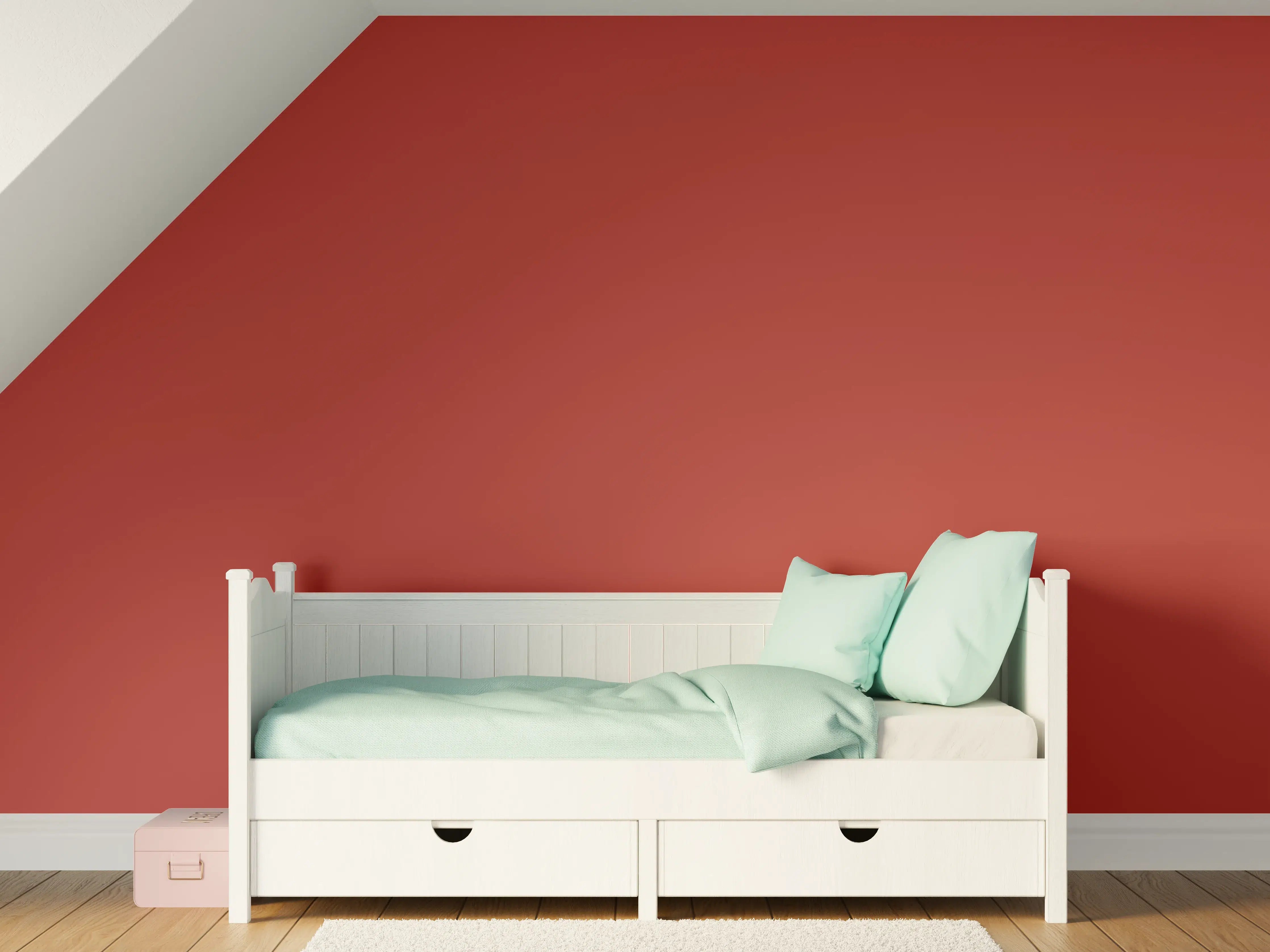 Kinderzimmer Wandgestaltung - RAL 3013 (tomatenrot)