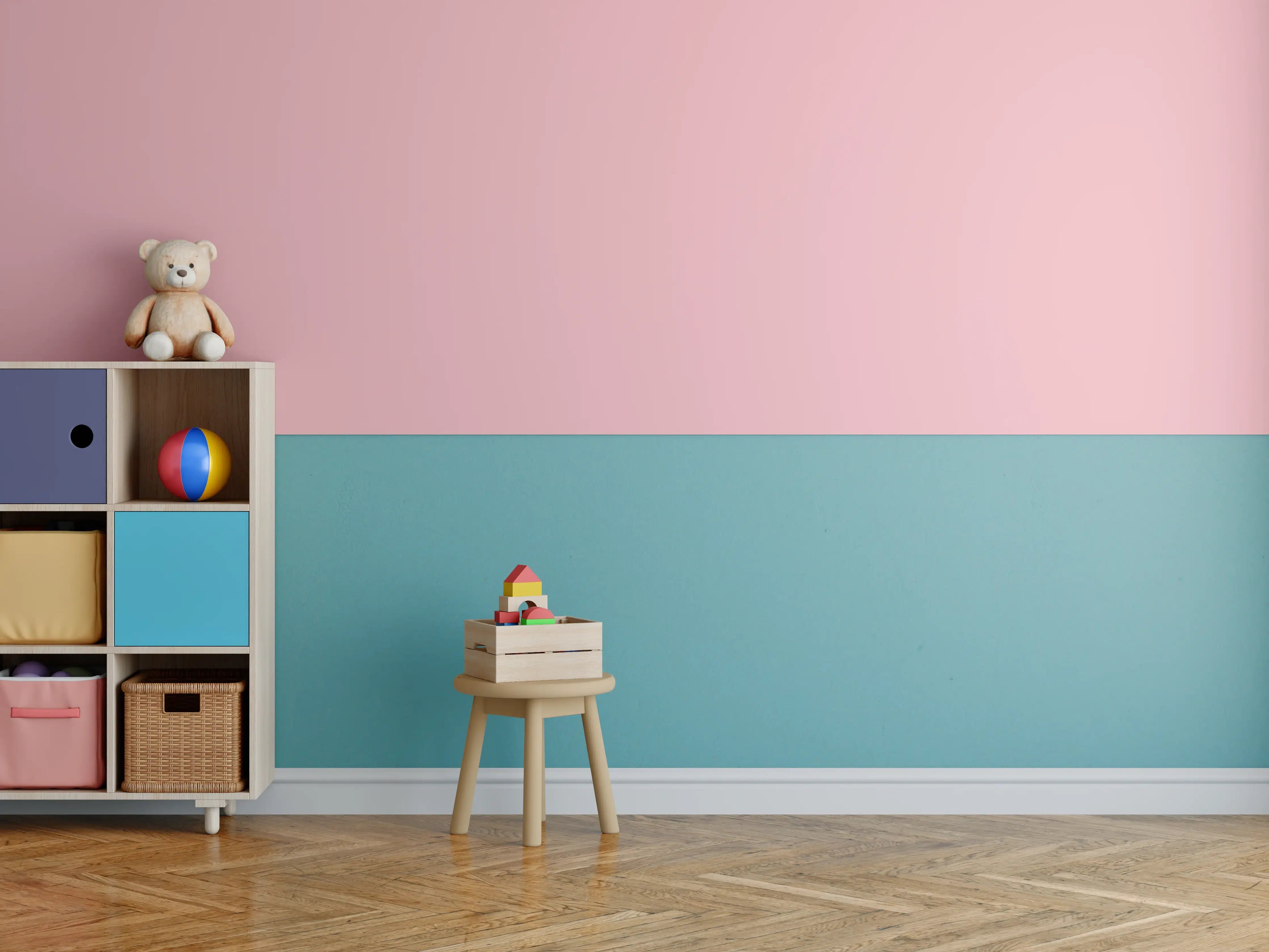 Kinderzimmer Wandgestaltung - RAL 3015 (Hellrosa)