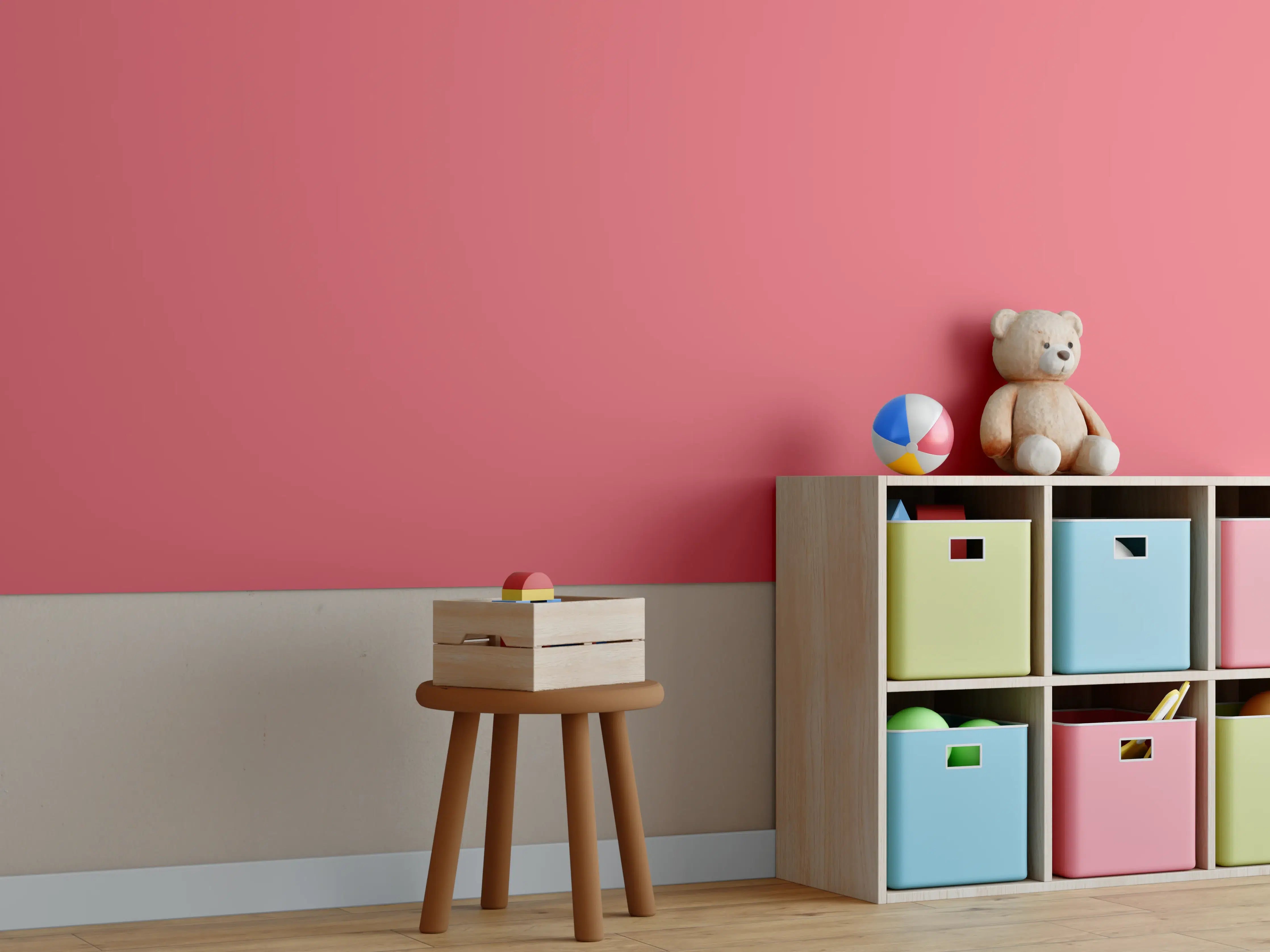 Kinderzimmer Wandgestaltung - RAL 3017 (Rosa)