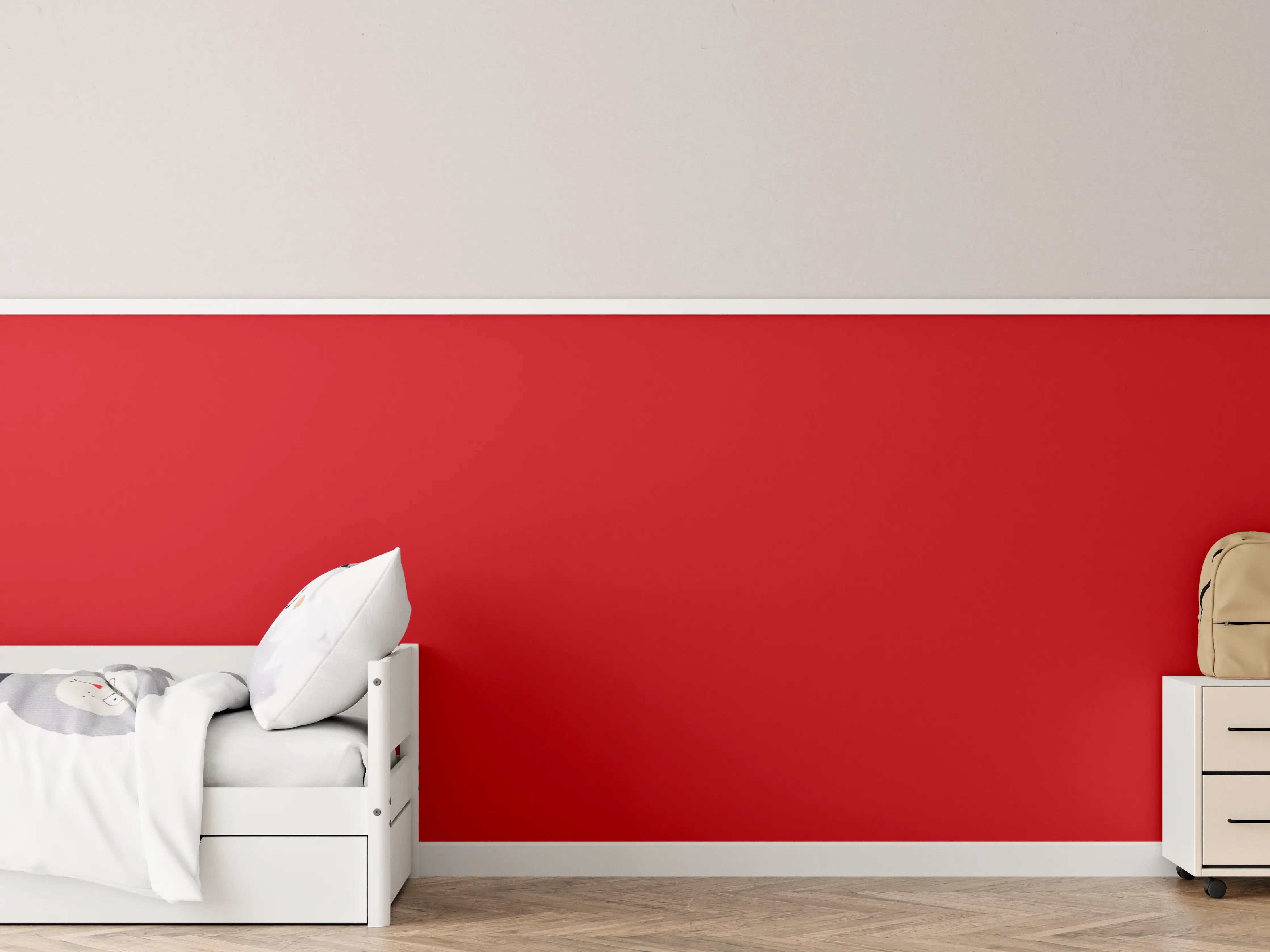 Kinderzimmer Wandgestaltung - RAL 3020 (Verkehrsrot)