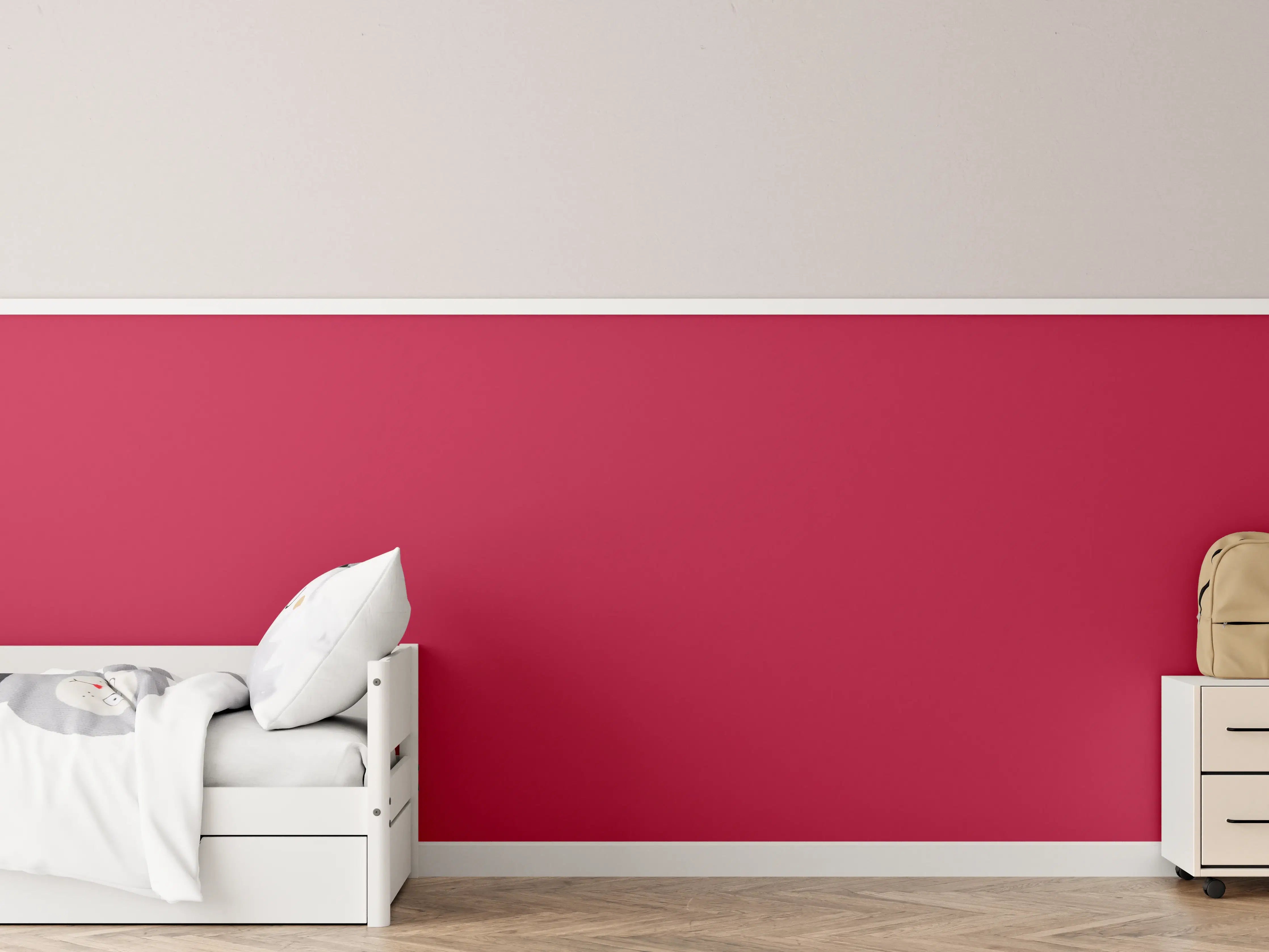 Kinderzimmer Wandgestaltung - RAL 3027 (Himbeerrot)