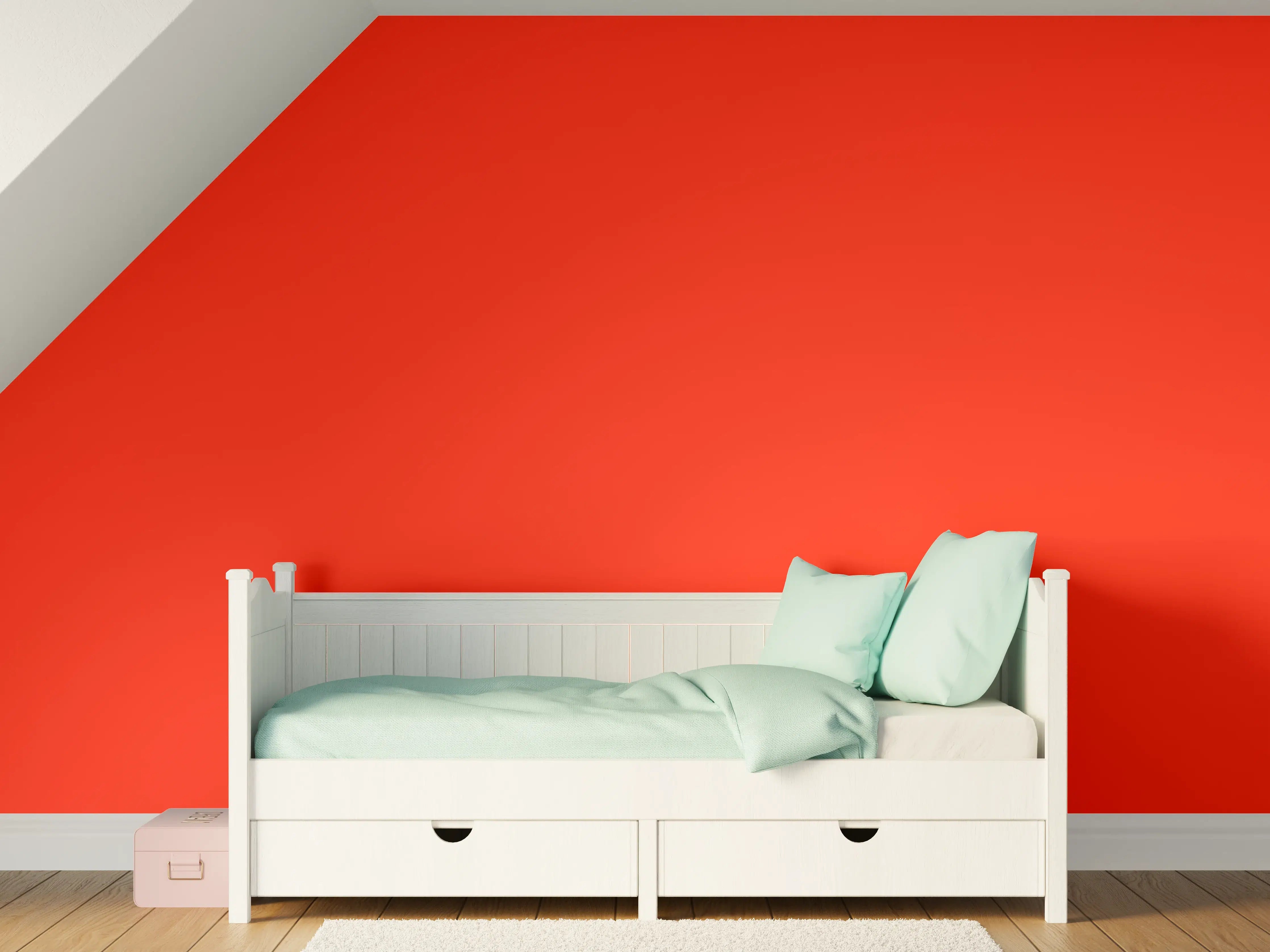 Kinderzimmer Wandgestaltung - RAL 3028 (Reines Rot)