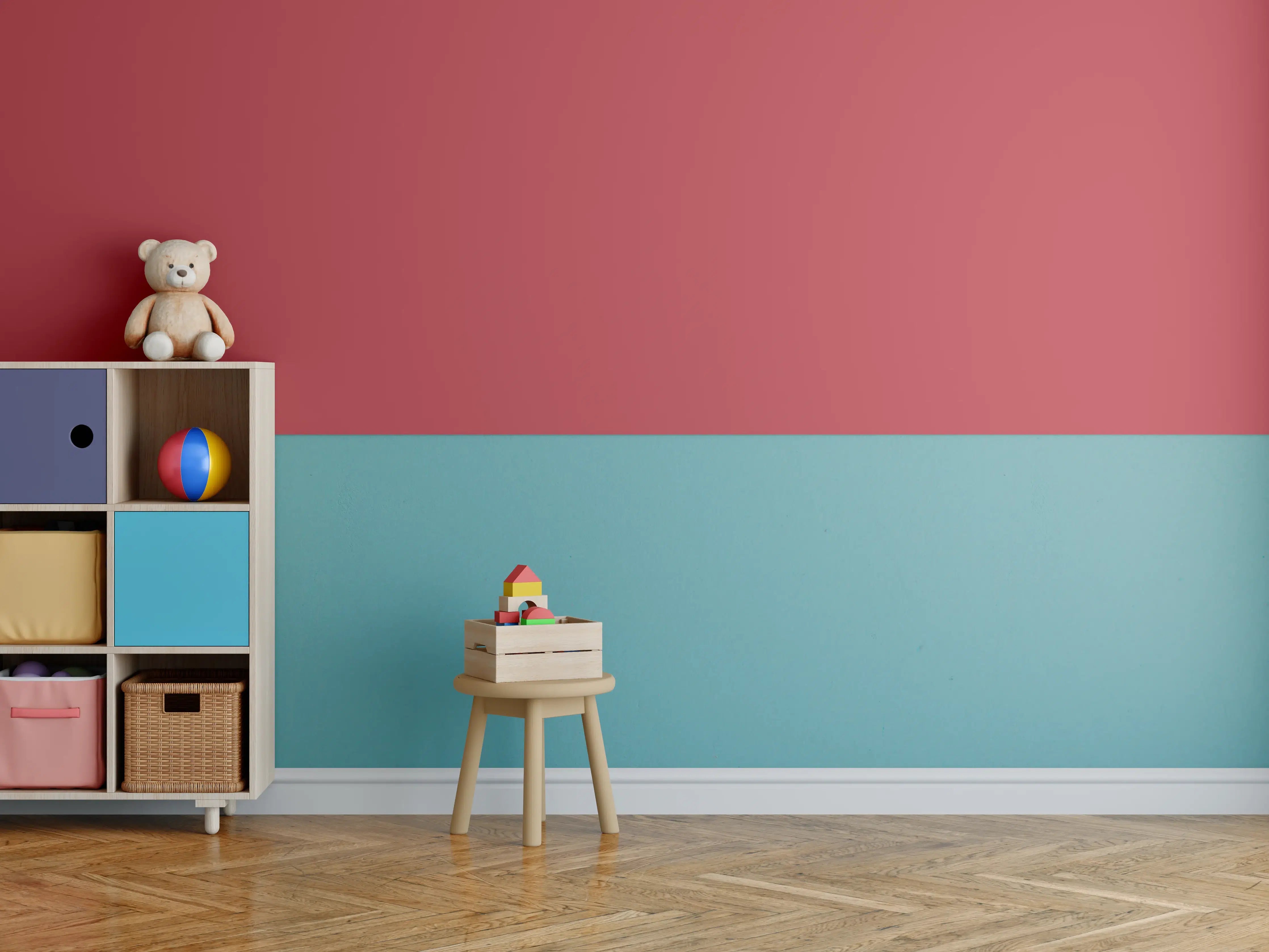 Kinderzimmer Wandgestaltung - RAL 3031 (Orientrot)