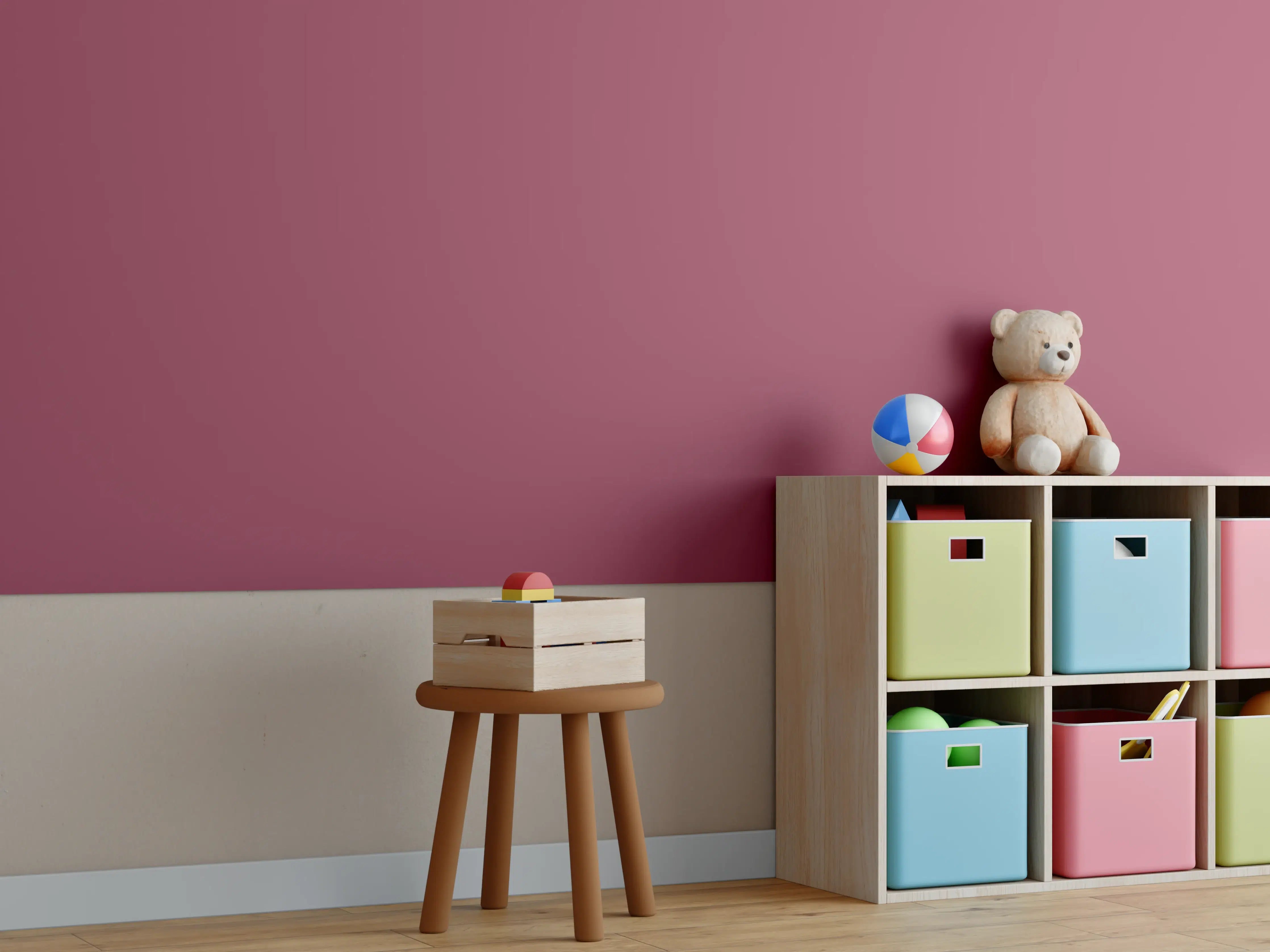 Kinderzimmer Wandgestaltung - RAL 4002 (Rotviolett)