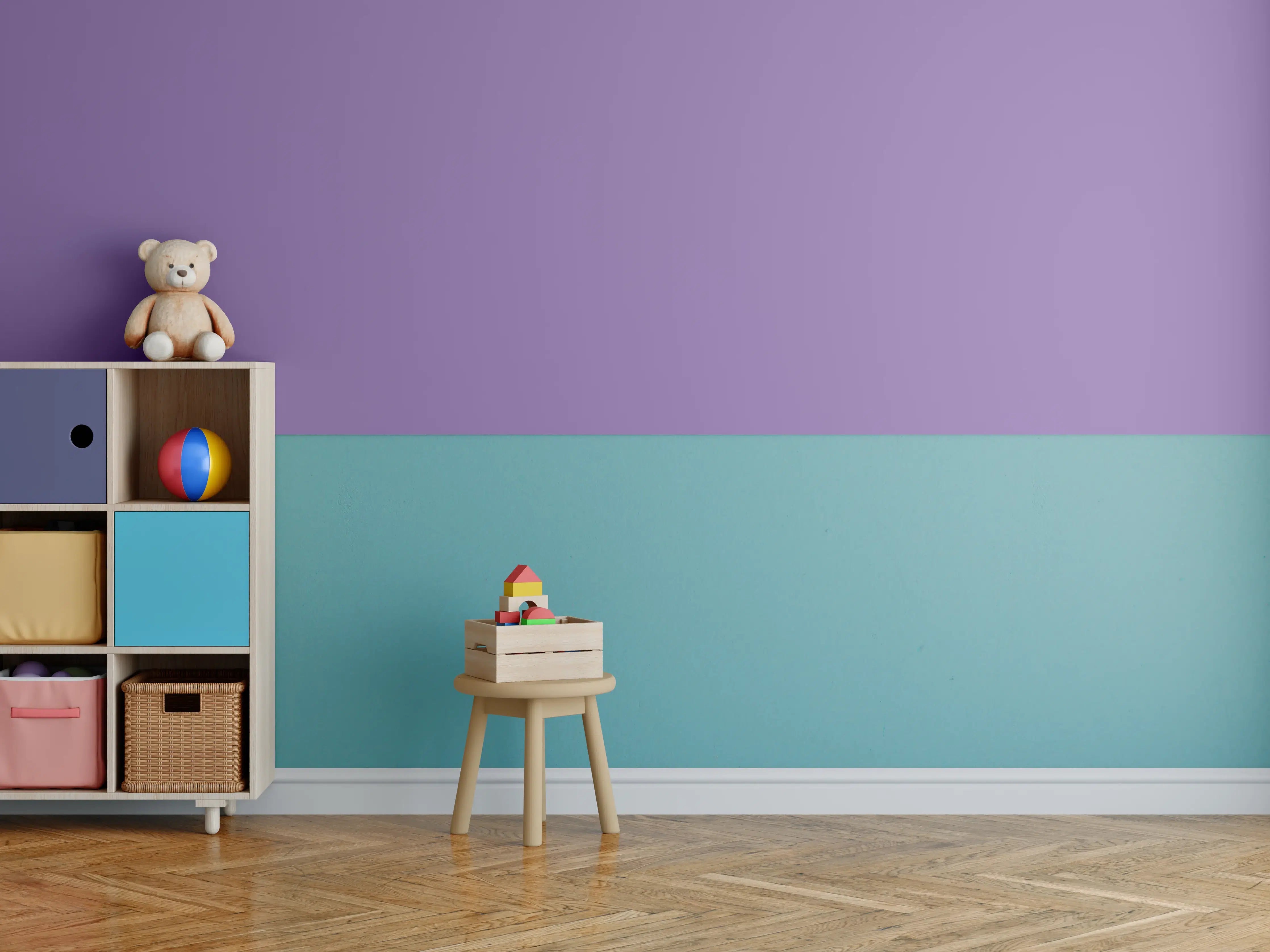 Kinderzimmer Wandgestaltung - RAL 4005 (Fliederblau)