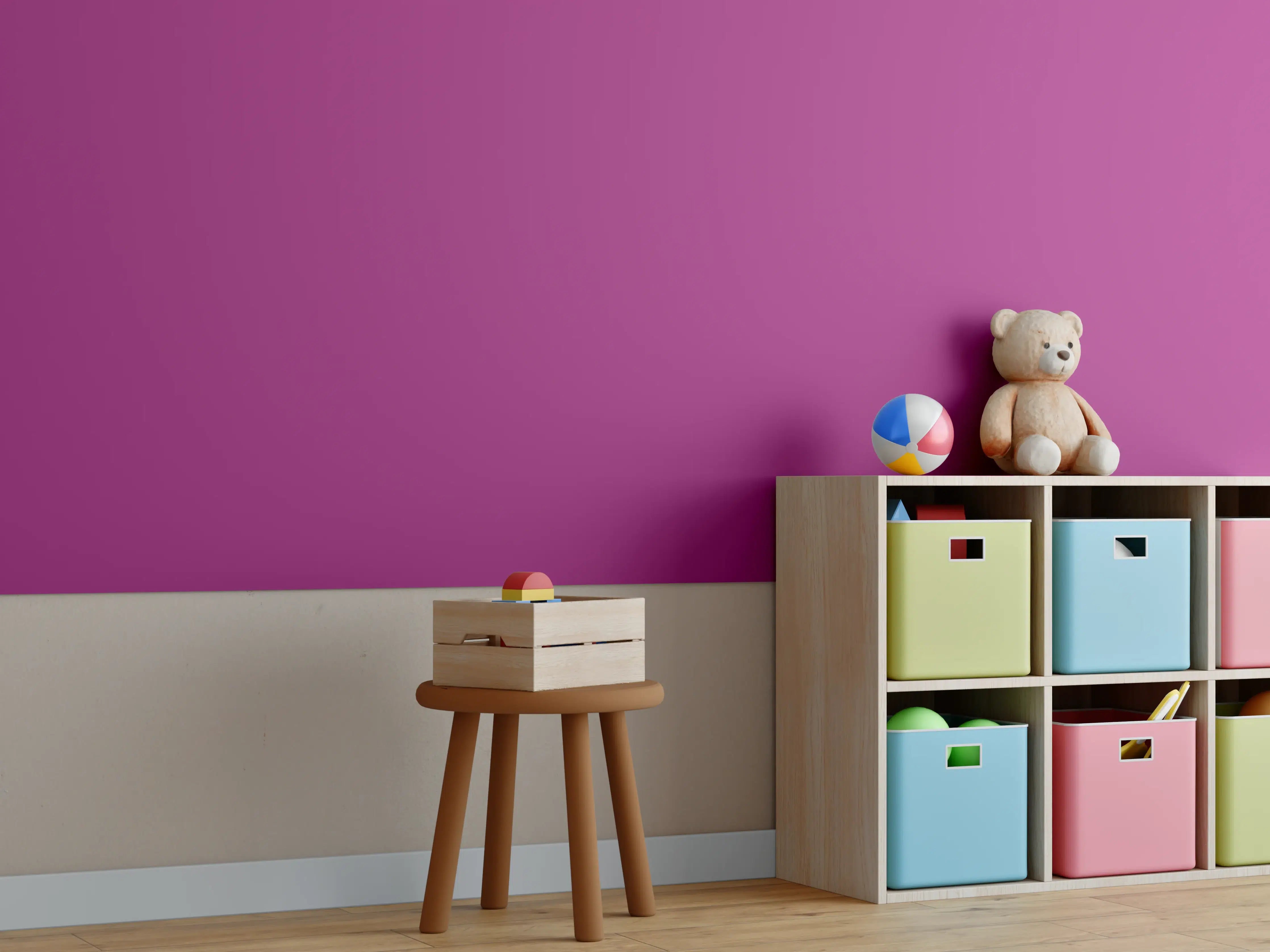 Kinderzimmer Wandgestaltung - RAL 4006 (Verkehrsviolett)