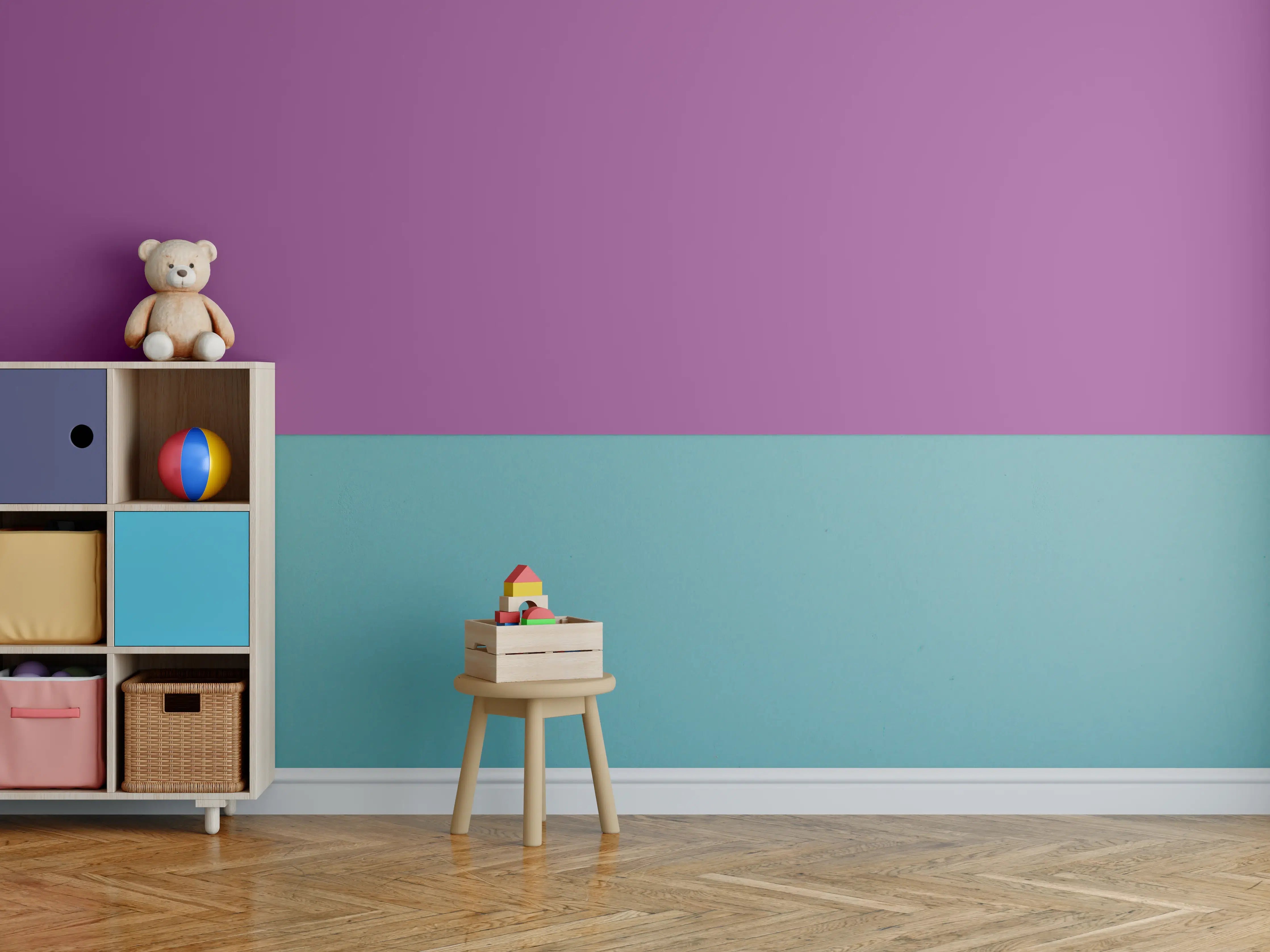 Kinderzimmer Wandgestaltung - RAL 4008 (Signalviolett)