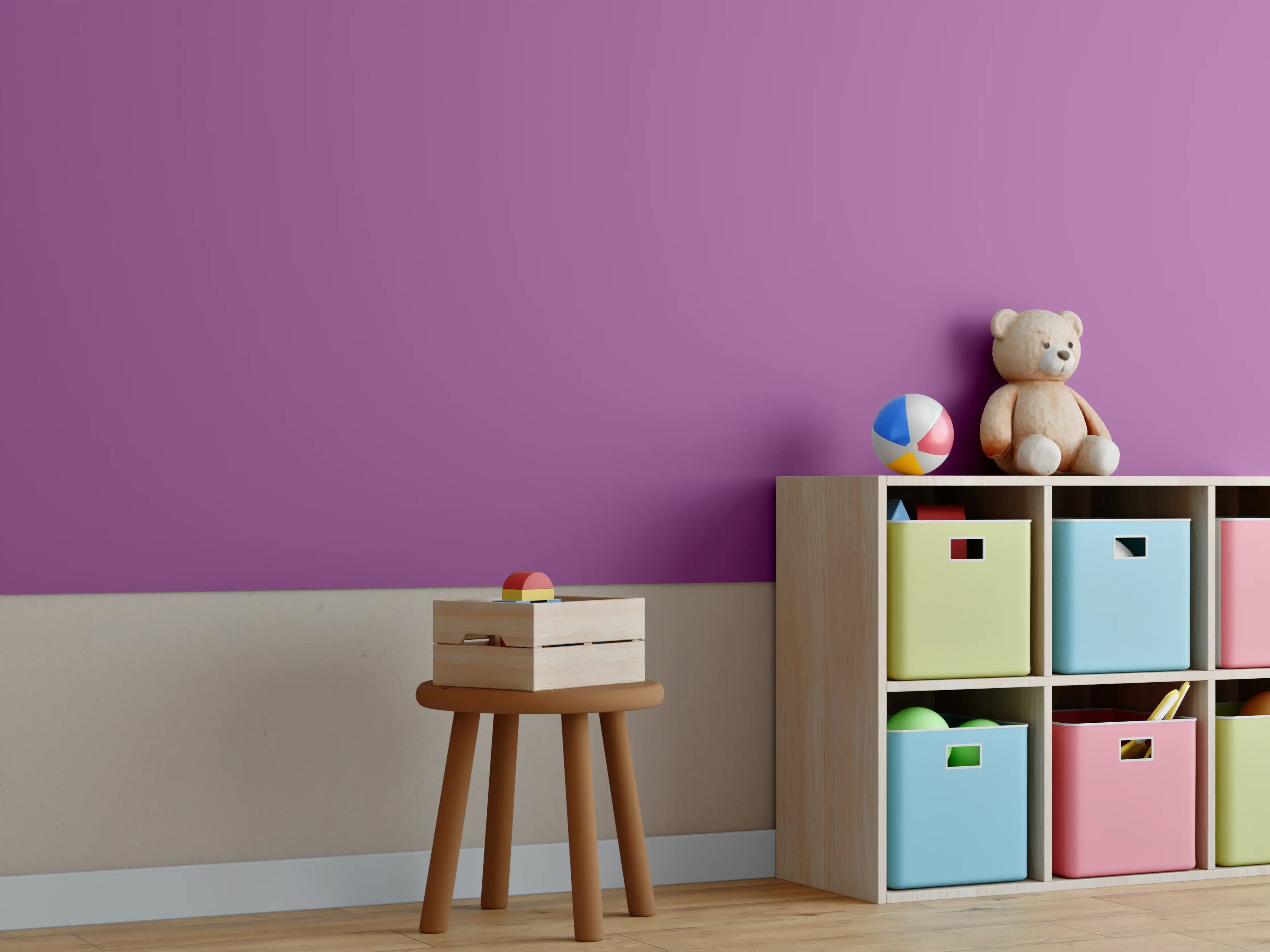 Kinderzimmer Wandgestaltung - RAL 4008 (Signalviolett)