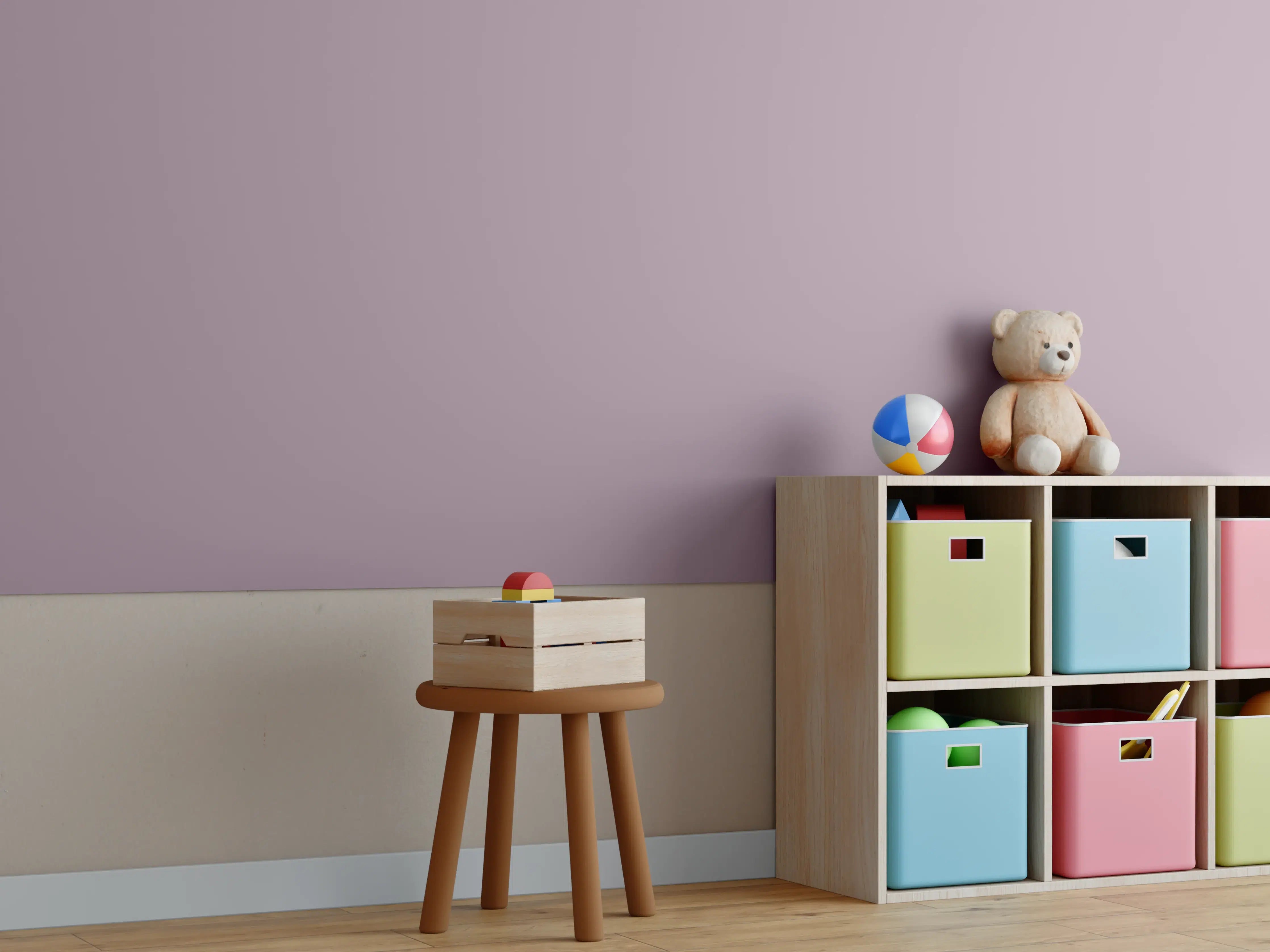 Kinderzimmer Wandgestaltung - RAL 4009 Violettblau
