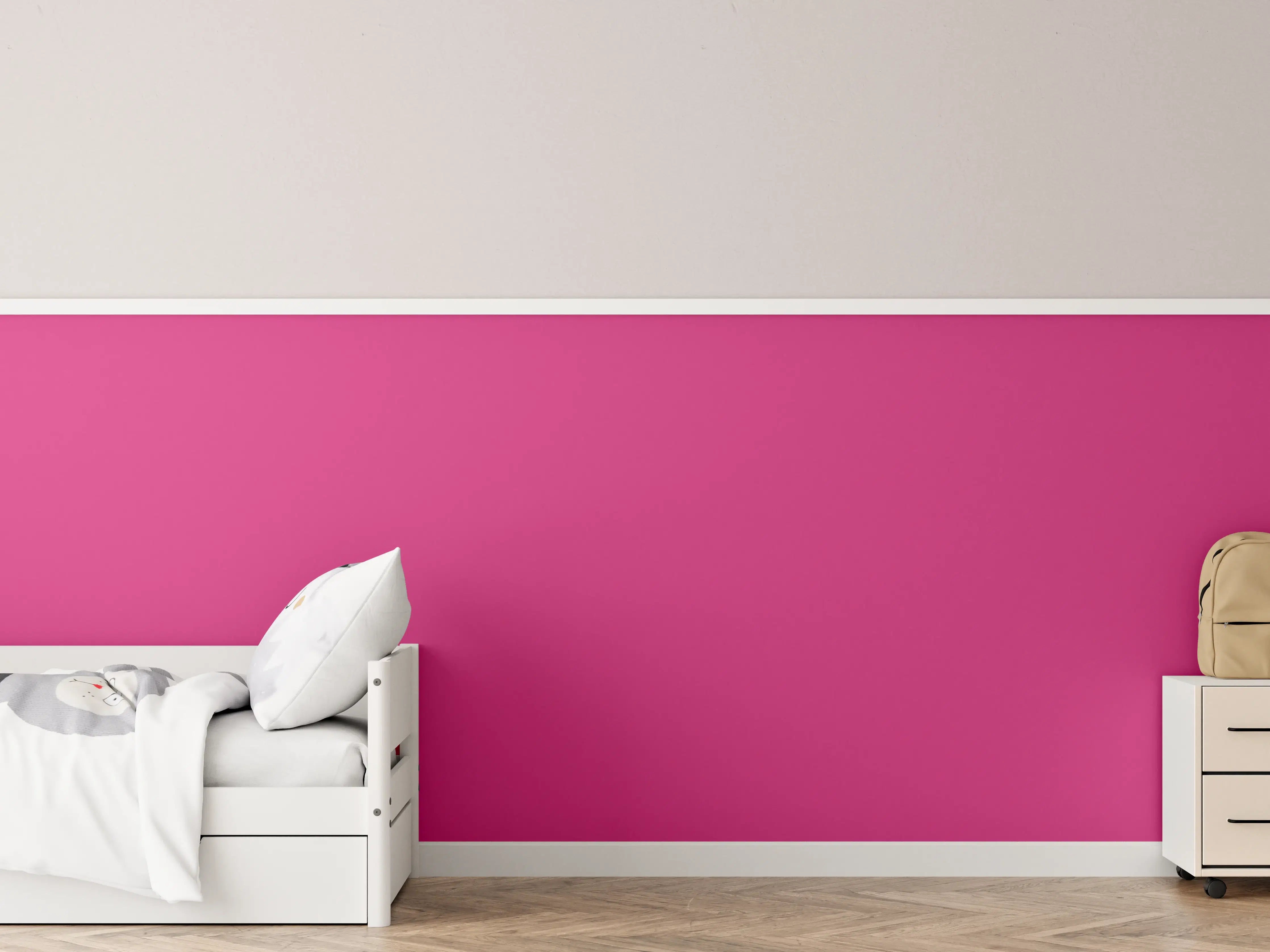 Kinderzimmer Wandgestaltung - RAL 4010 Verkehrsrot