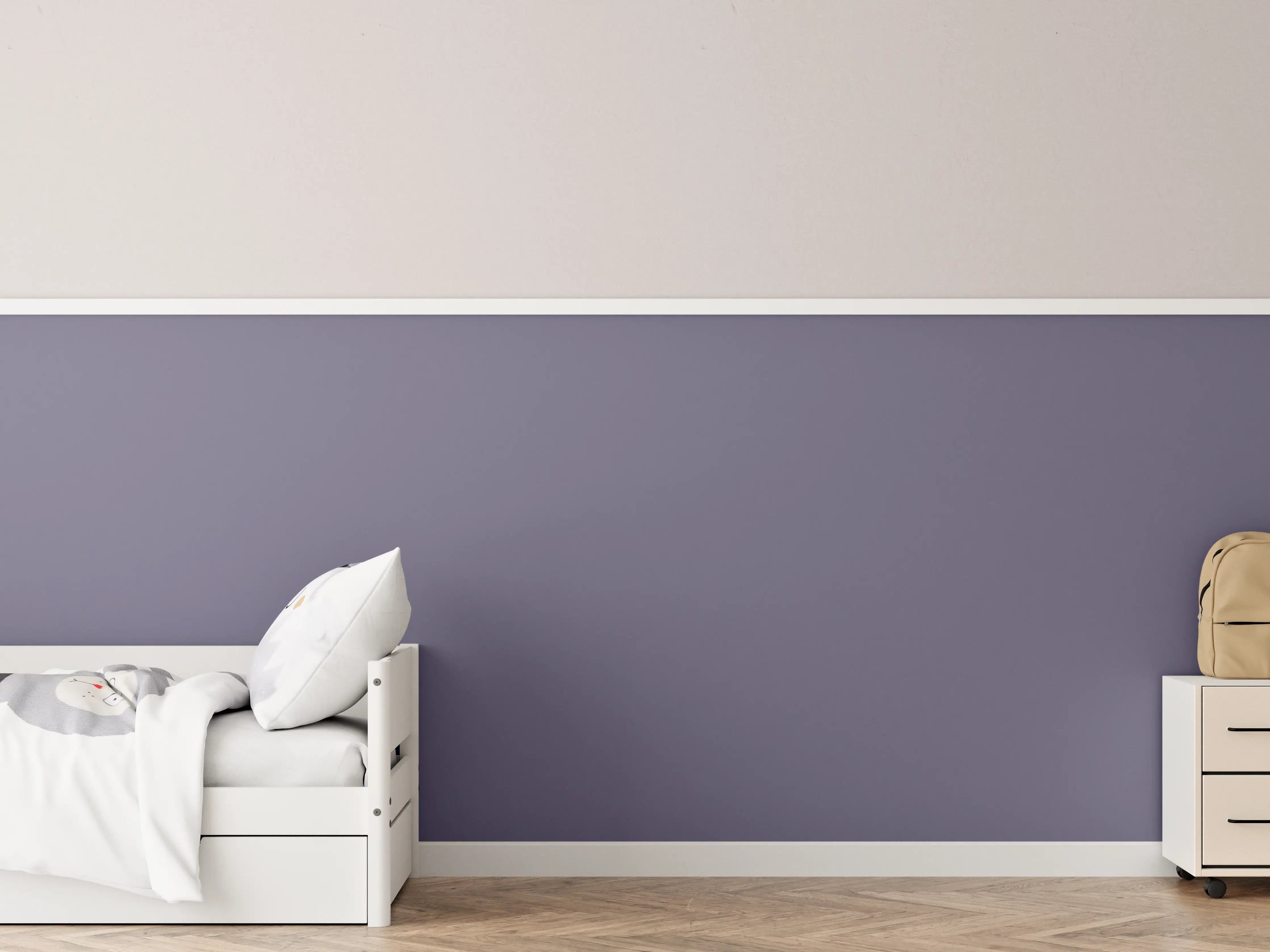 Kinderzimmer Wandgestaltung - RAL 4012 (Perlbrombeere)