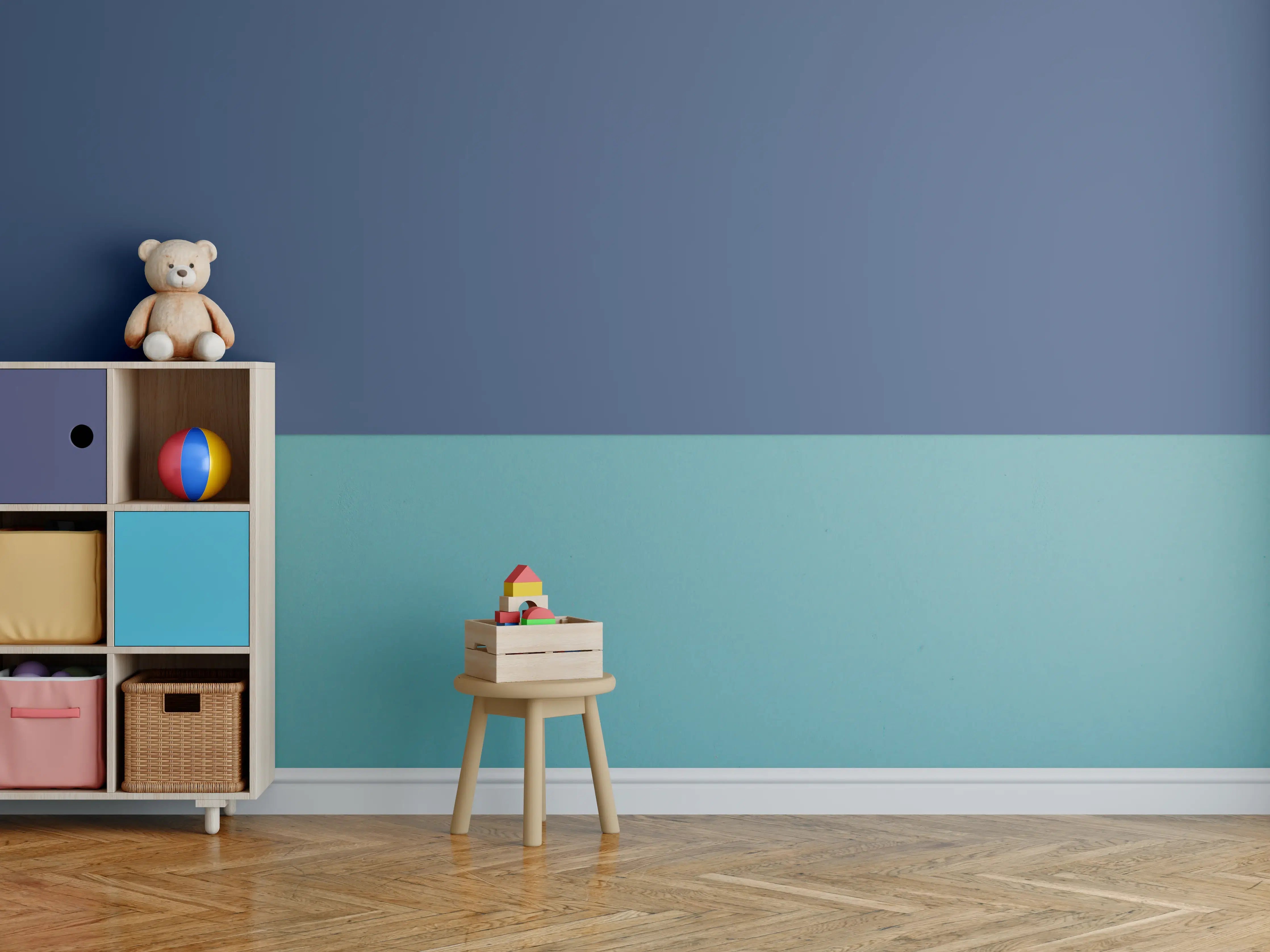 Kinderzimmer Wandgestaltung - RAL 5000 (Violettblau)