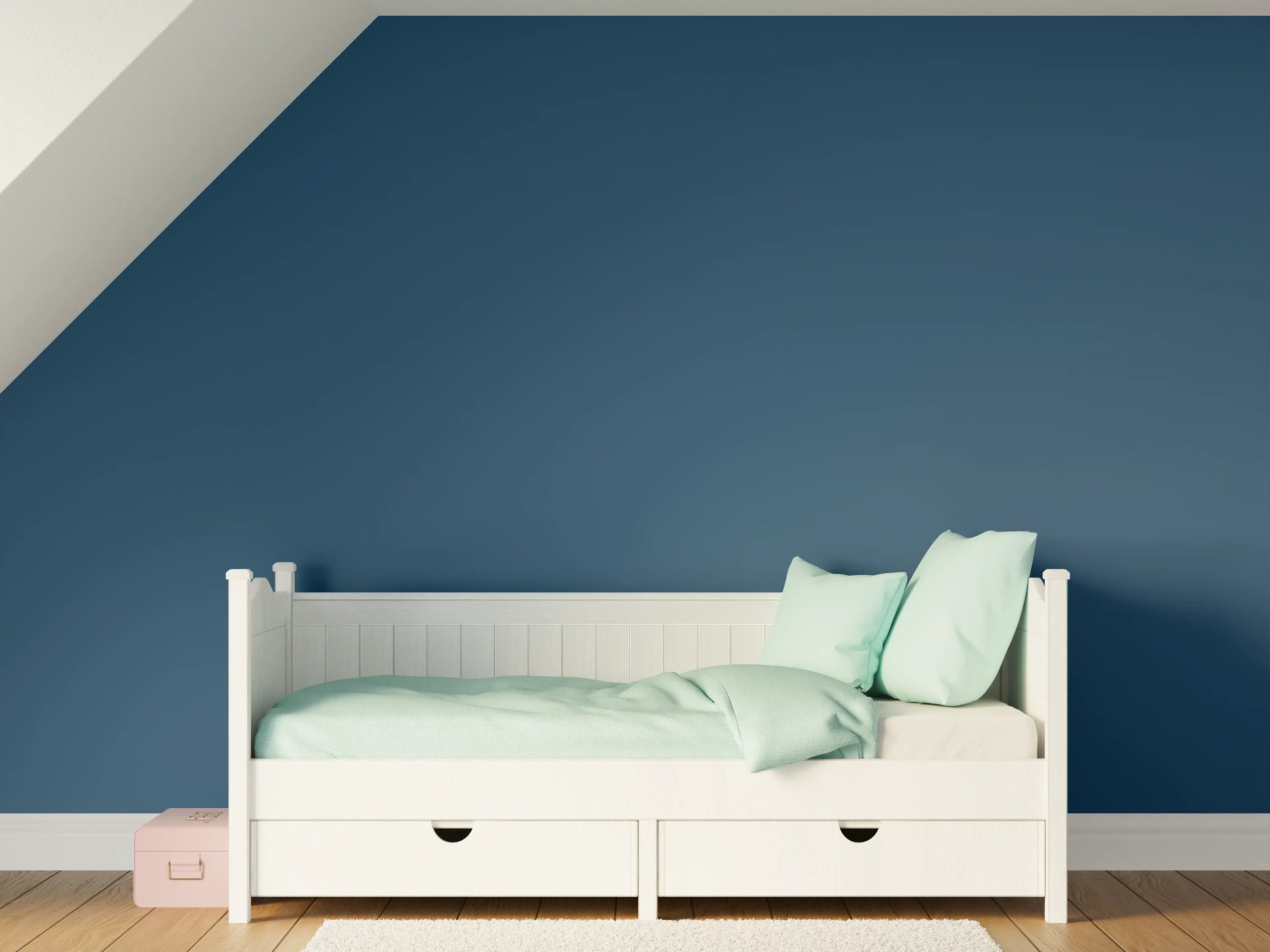 Kinderzimmer Wandgestaltung - RAL 5001 (Grünblau)