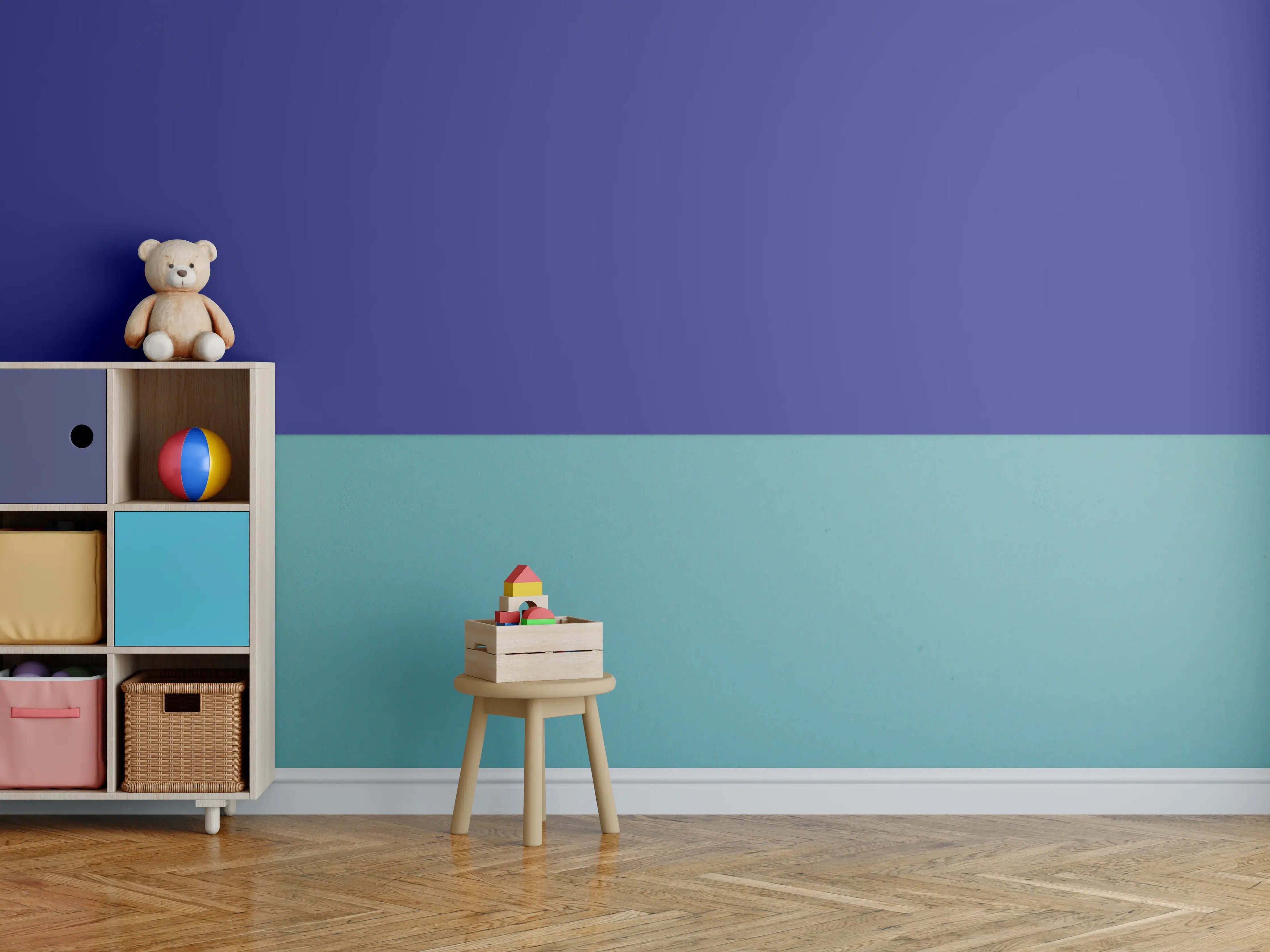 Kinderzimmer Wandgestaltung - RAL 5002 (Ultramarinblau)