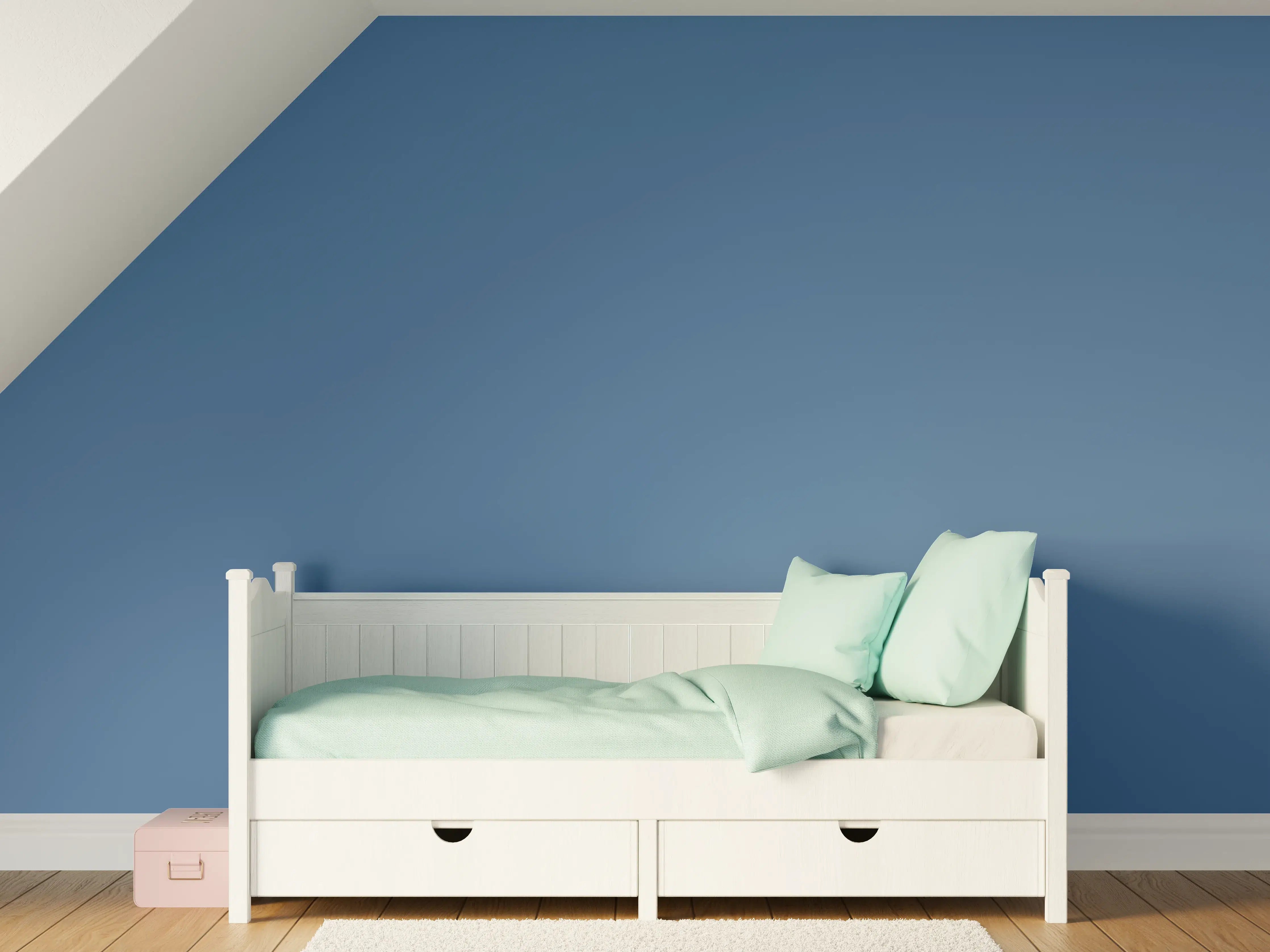 Kinderzimmer Wandgestaltung - RAL 5007 (Brillantblau)