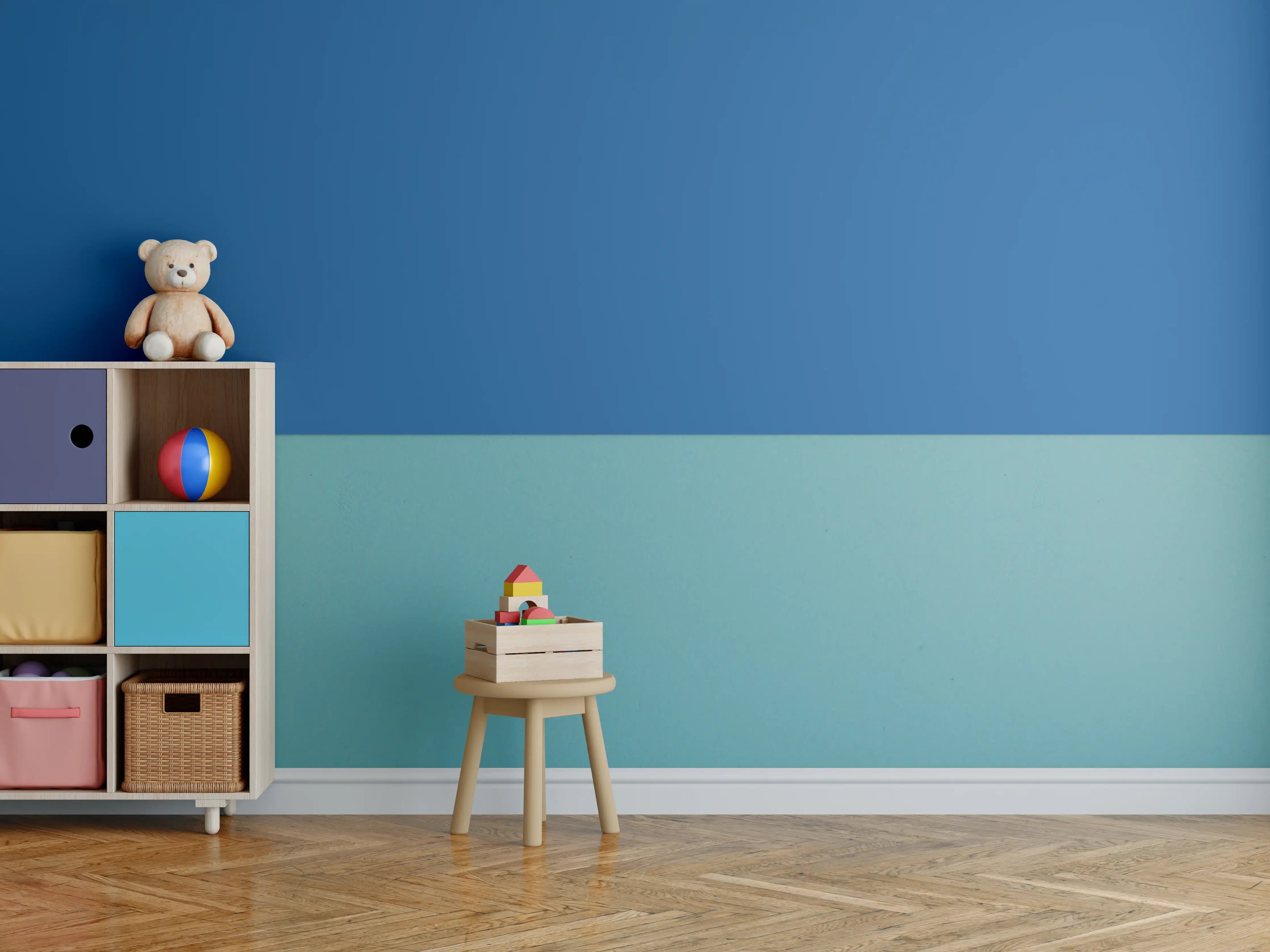 Kinderzimmer Wandgestaltung - RAL 5017 (Verkehrsblau)