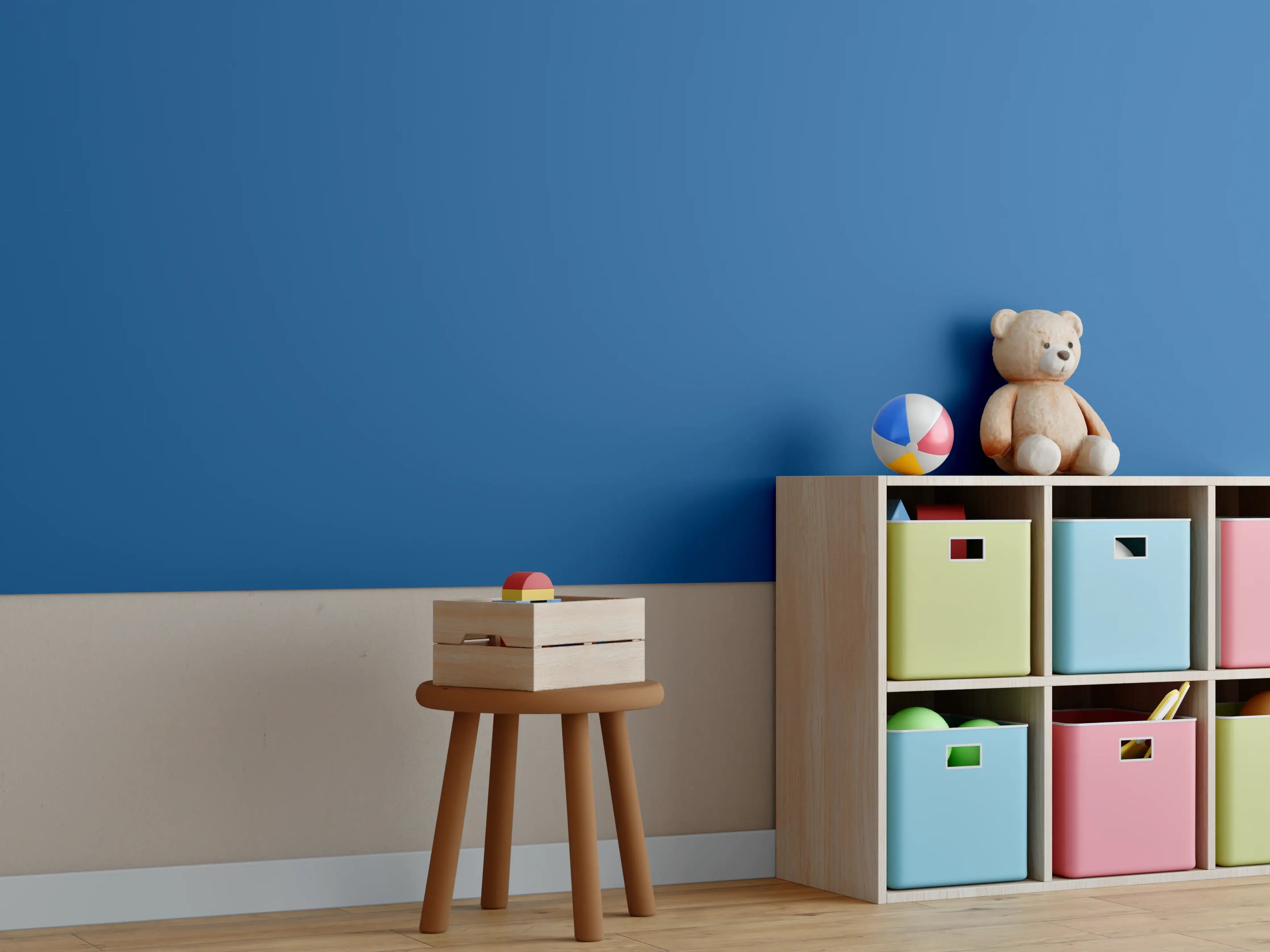 Kinderzimmer Wandgestaltung - RAL 5017 (Verkehrsblau)