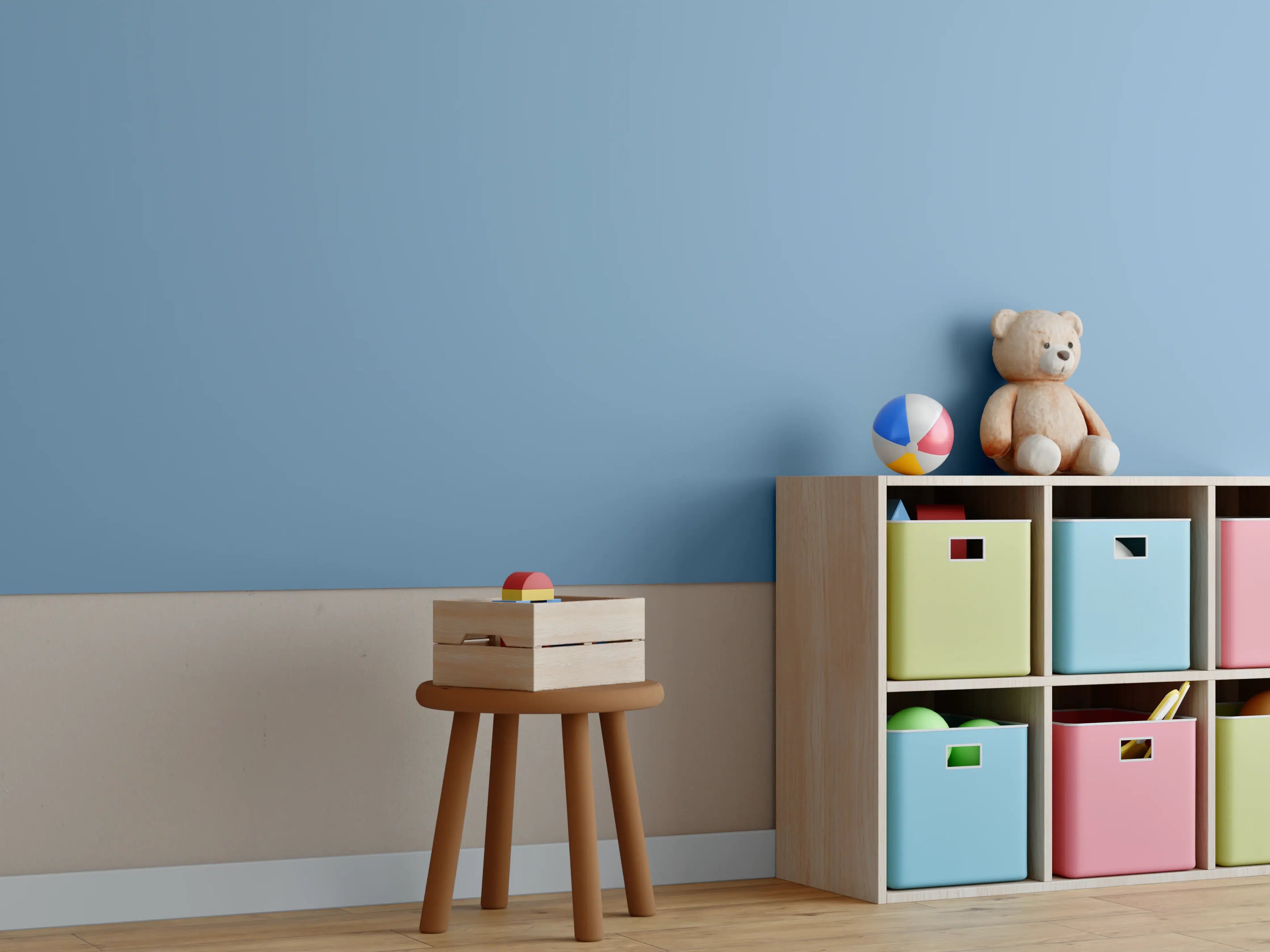 Kinderzimmer Wandgestaltung - RAL 5024 (Pastellblau)