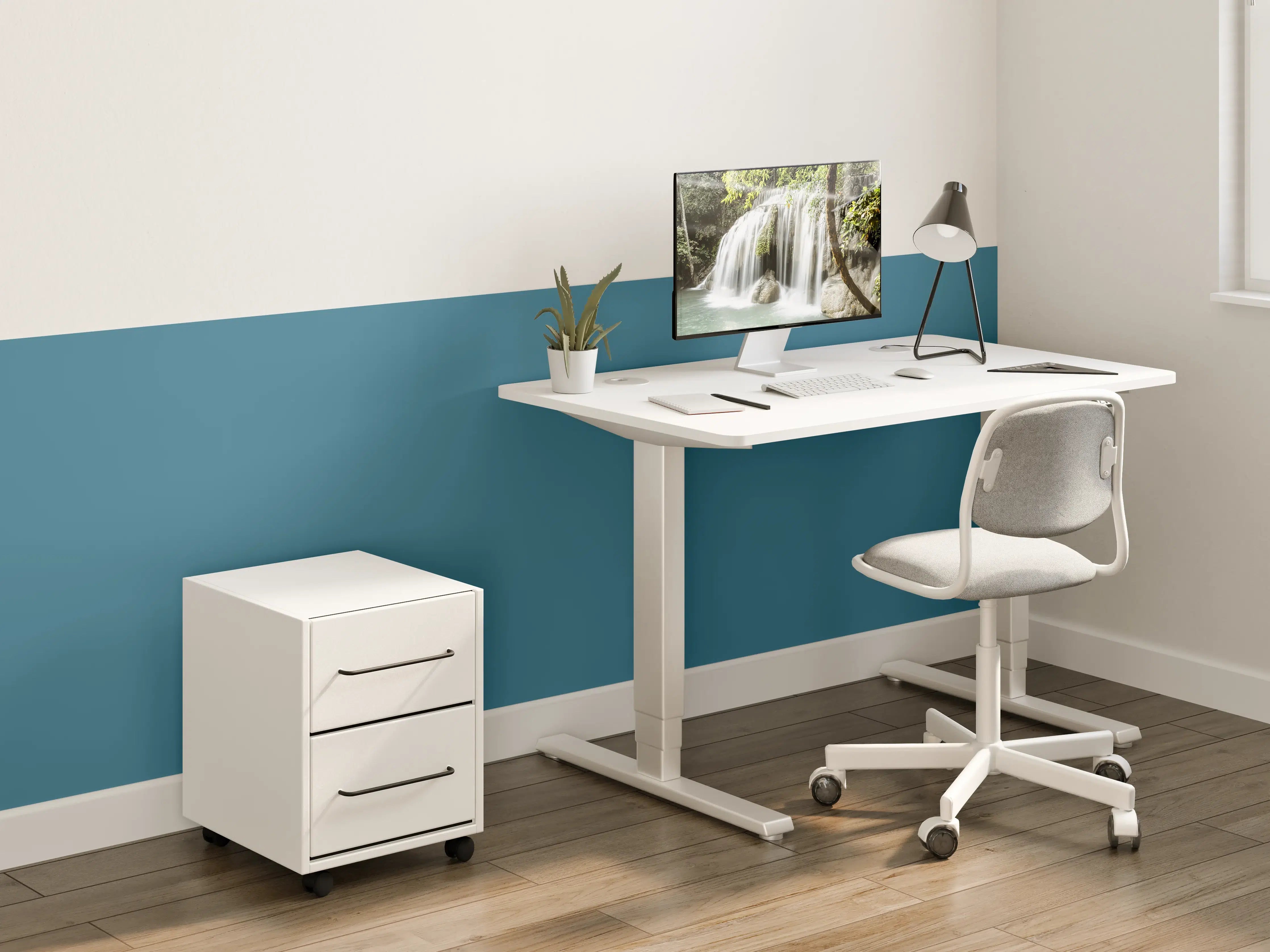 Kinderzimmer Wandgestaltung - RAL 5025 (Perlenzenzianblau)