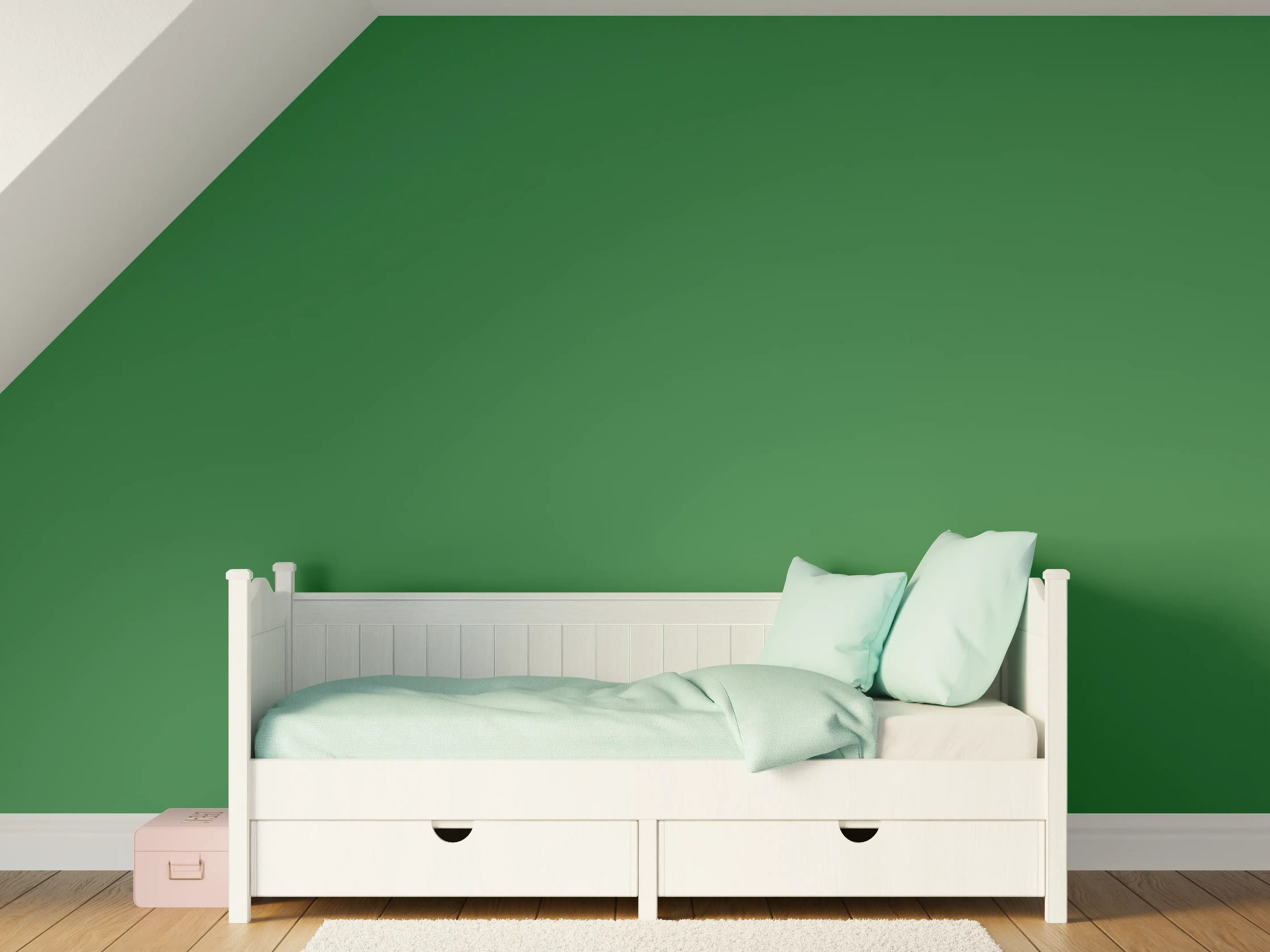 Kinderzimmer Wandgestaltung - RAL 6001 Smaragdgrün