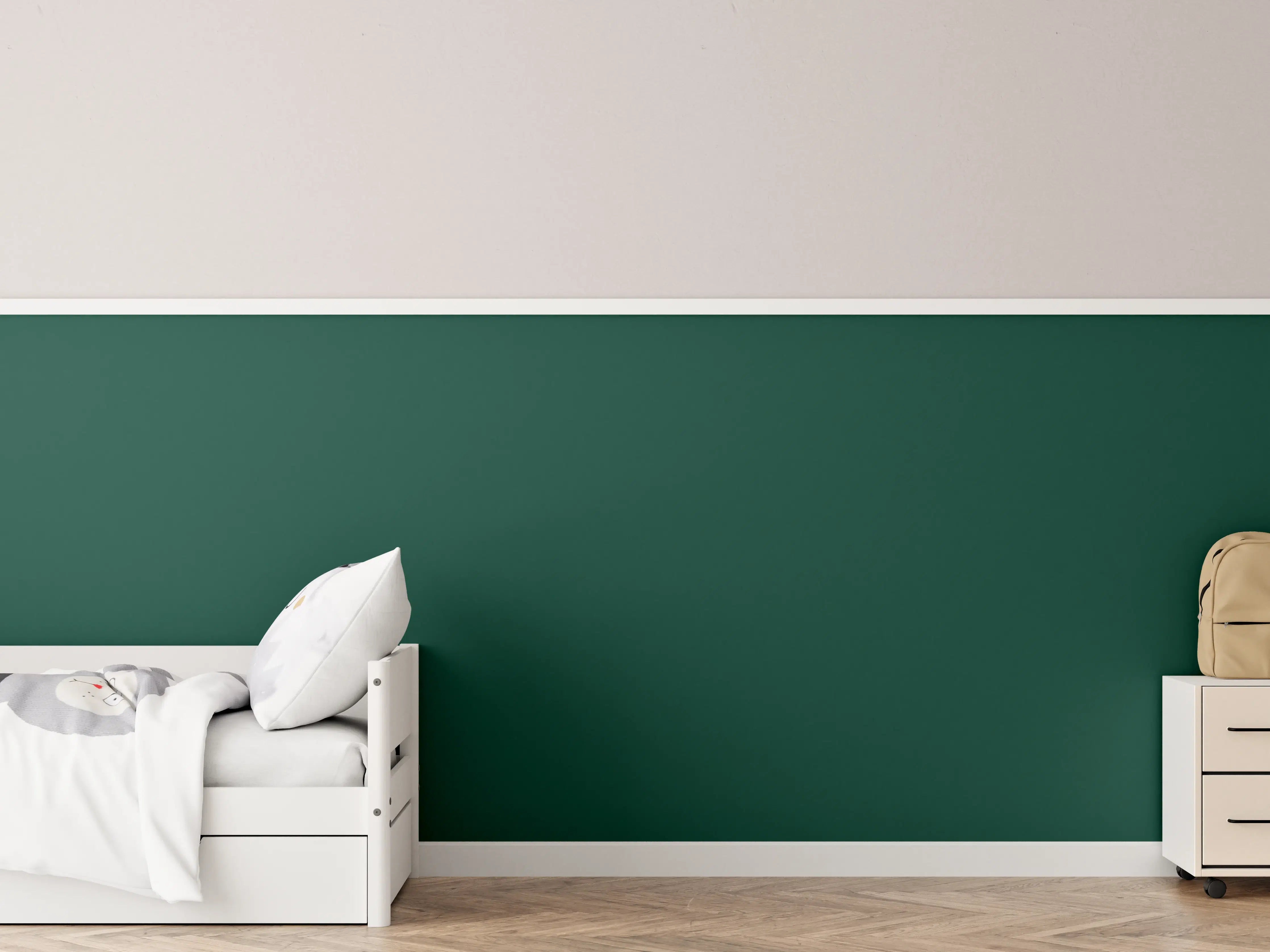 Kinderzimmer Wandgestaltung - RAL 6005 (Moosgrün)