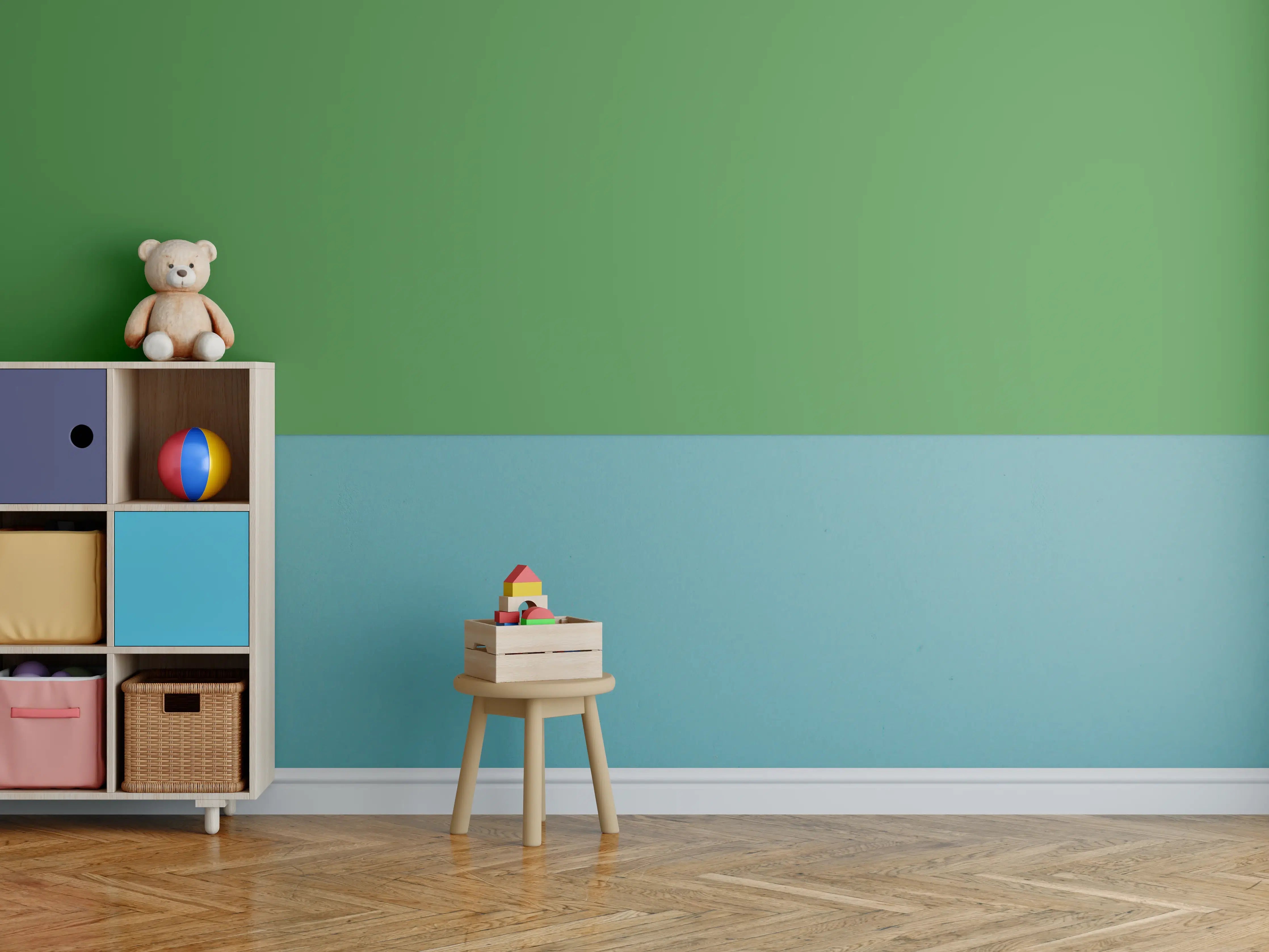 Kinderzimmer Wandgestaltung - RAL 6017 (Maigrün)