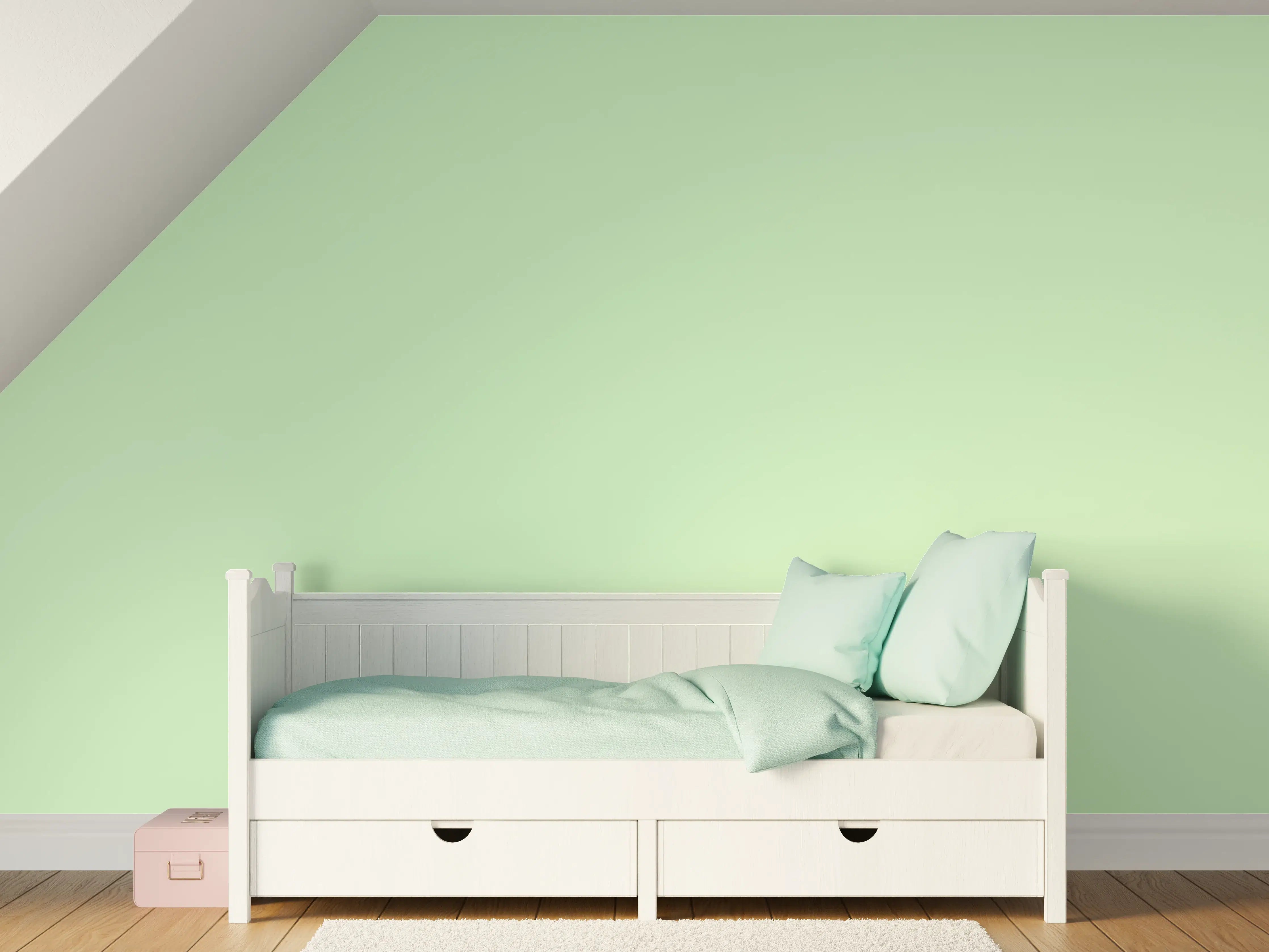 Kinderzimmer Wandgestaltung - RAL 6019 (pastellgrün)