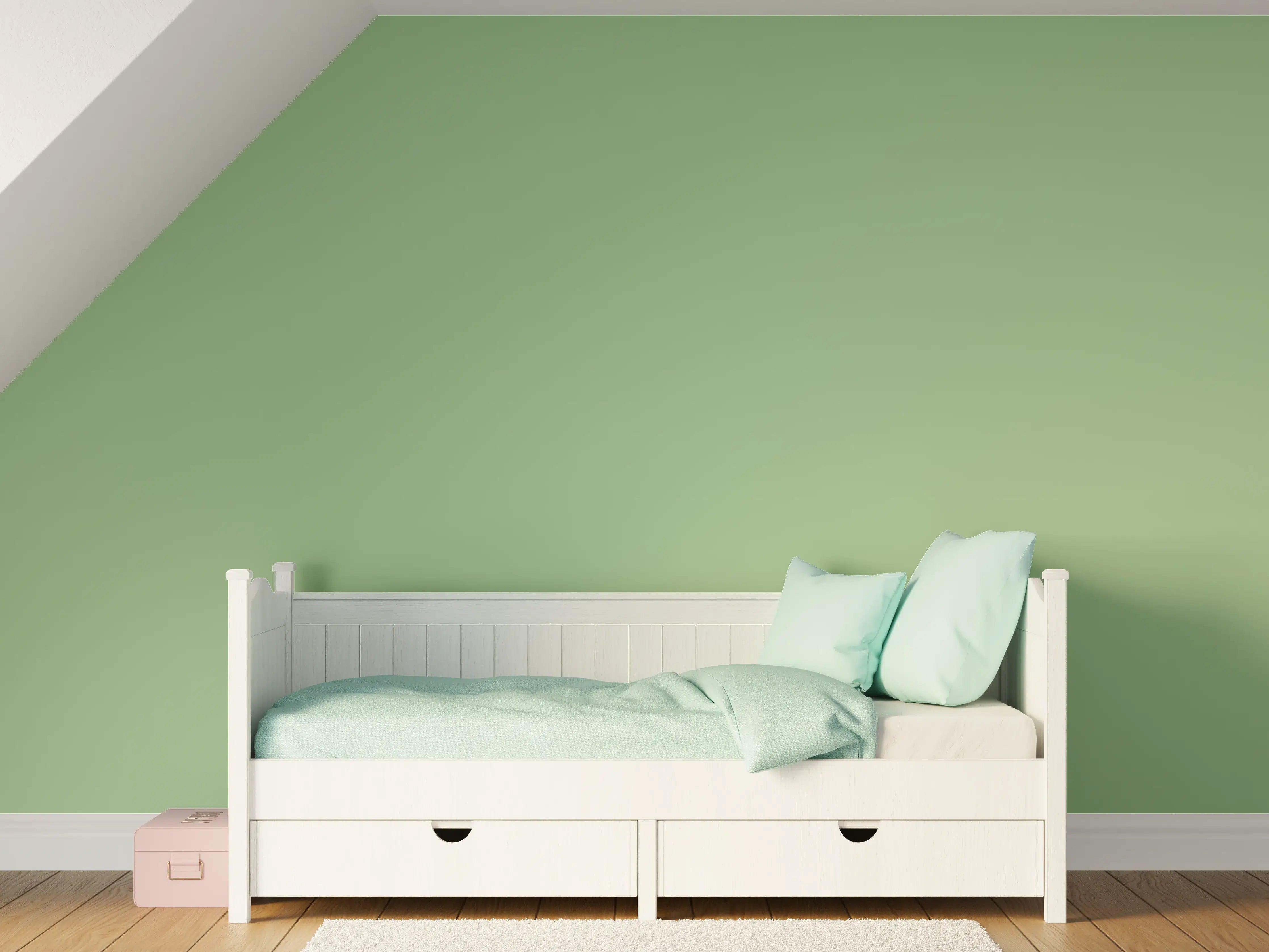 Kinderzimmer Wandgestaltung - RAL 6021 (Blassgrün)