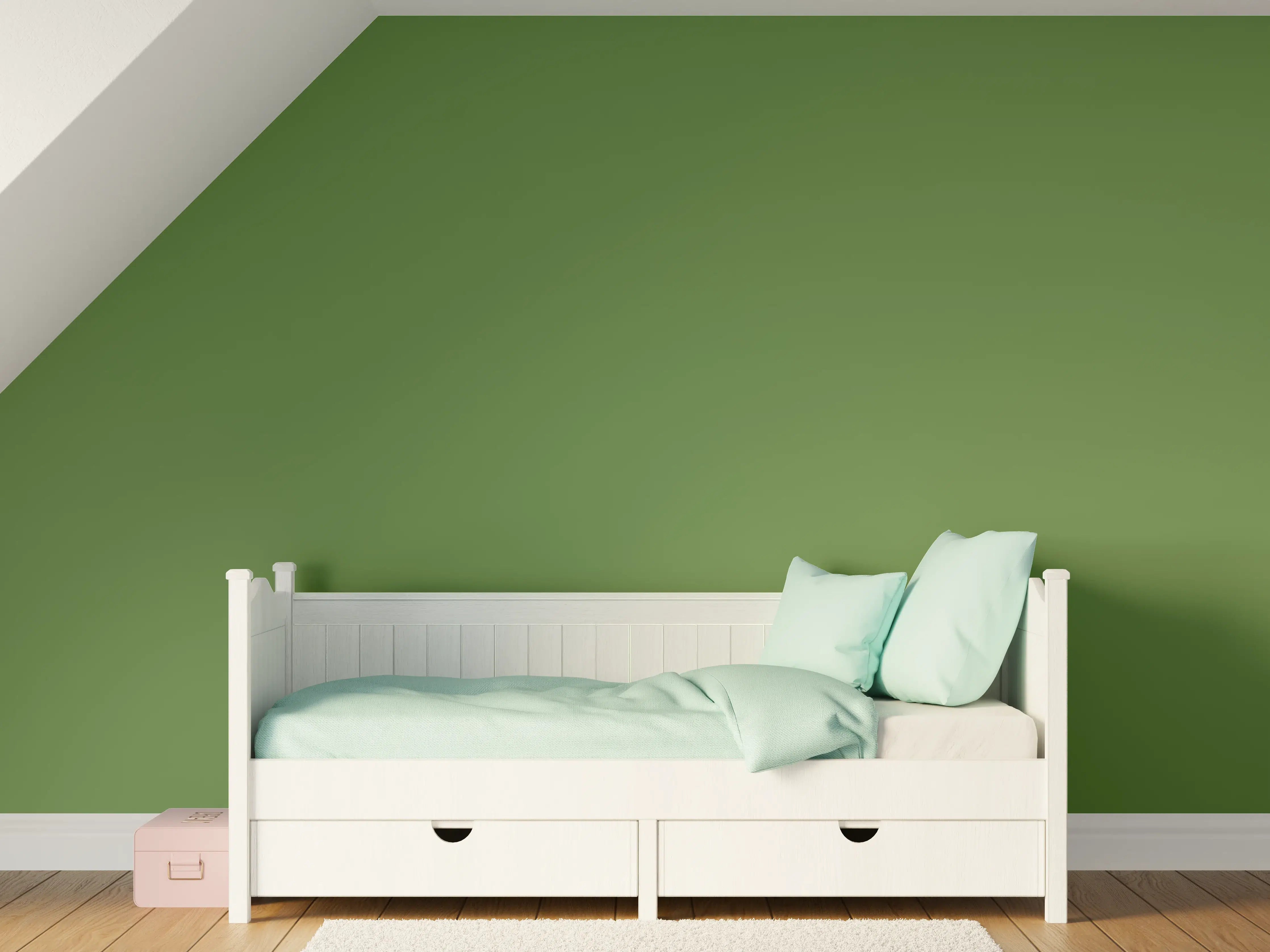 Kinderzimmer Wandgestaltung - RAL 6025 (Farngrün)