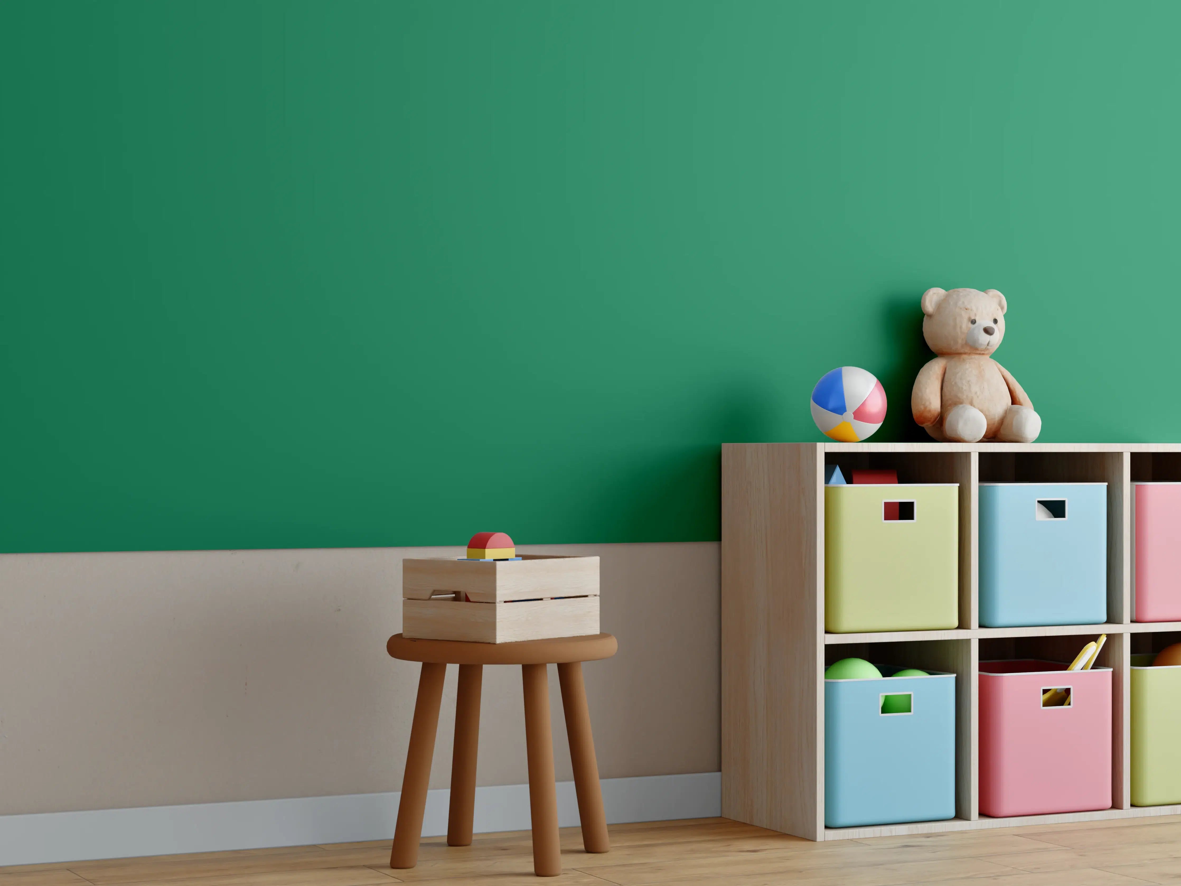 Kinderzimmer Wandgestaltung - RAL 6029 (Mintgrün)