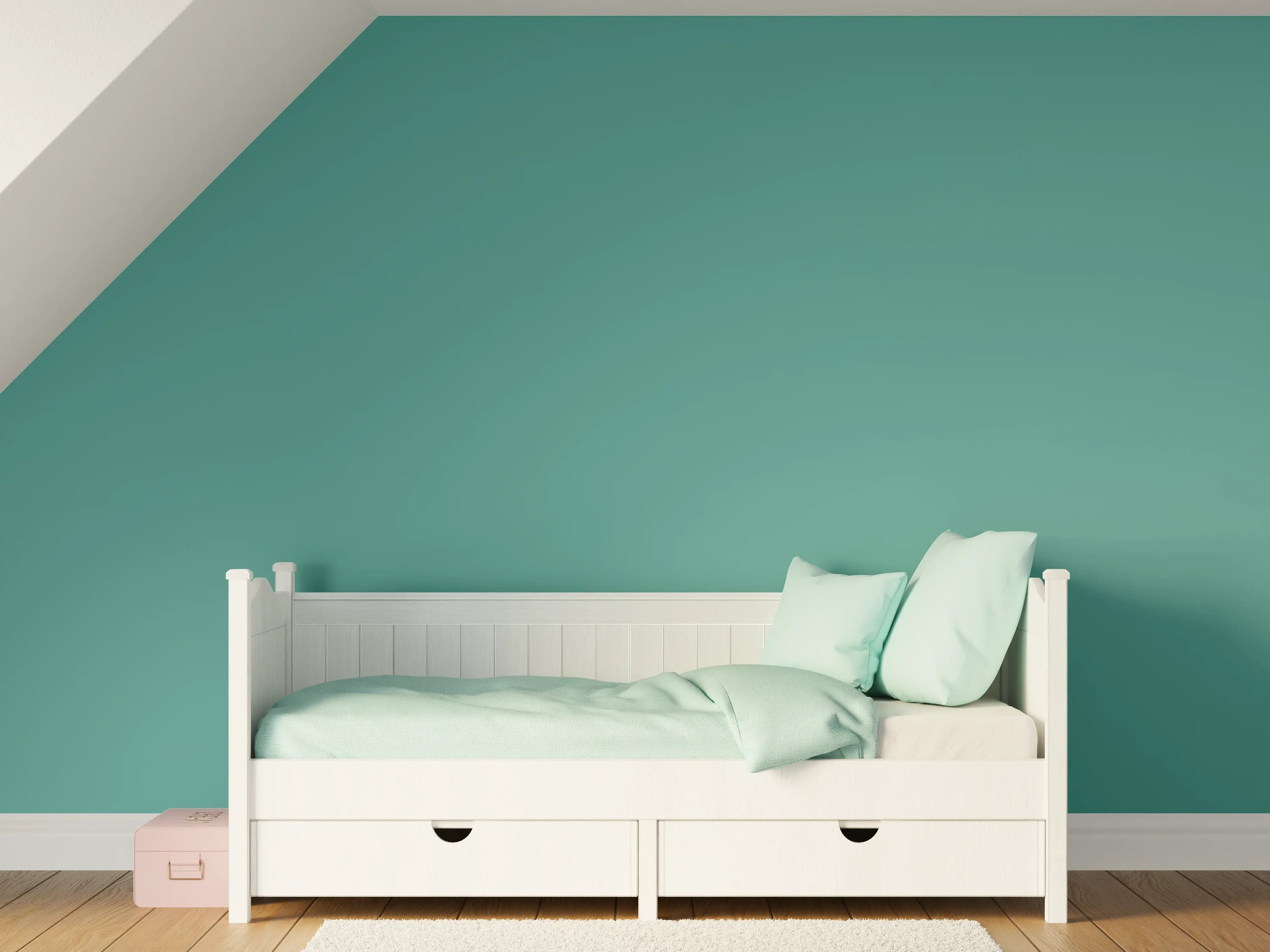 Kinderzimmer Wandgestaltung - RAL 6033 (Minttürkis)