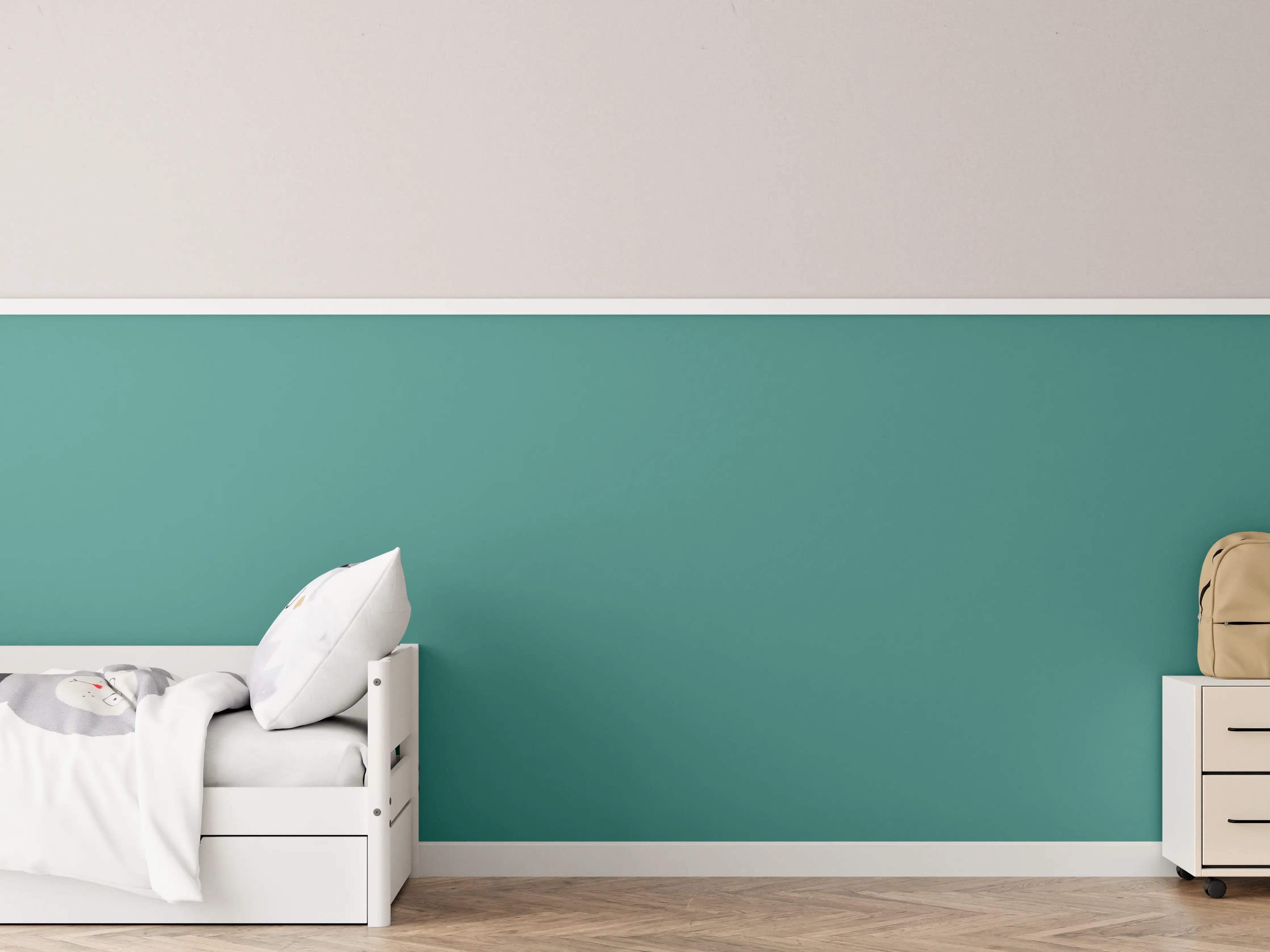 Kinderzimmer Wandgestaltung - RAL 6033 (Minttürkis)