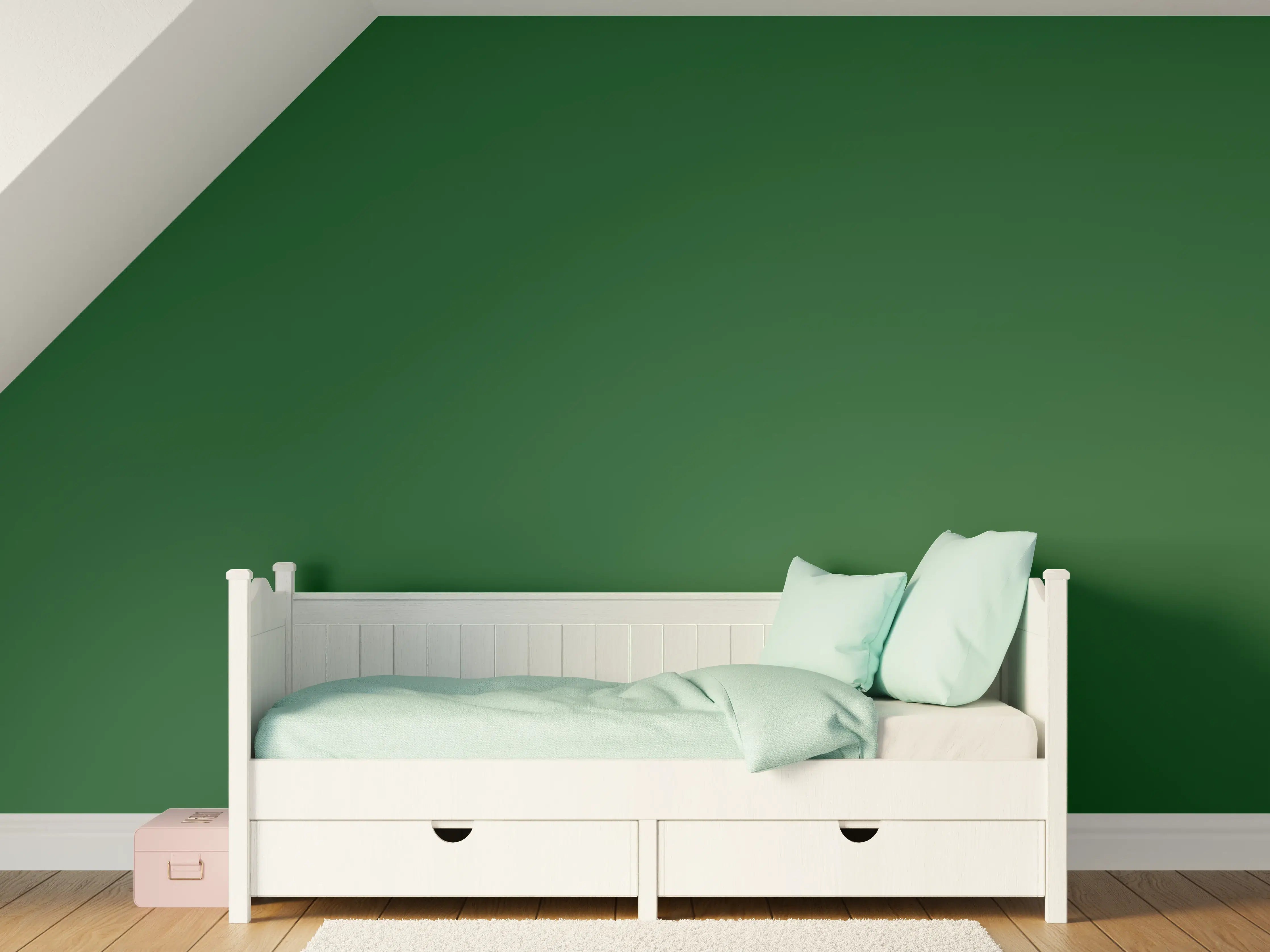 Kinderzimmer Wandgestaltung - RAL 6035 (Perlgrün)