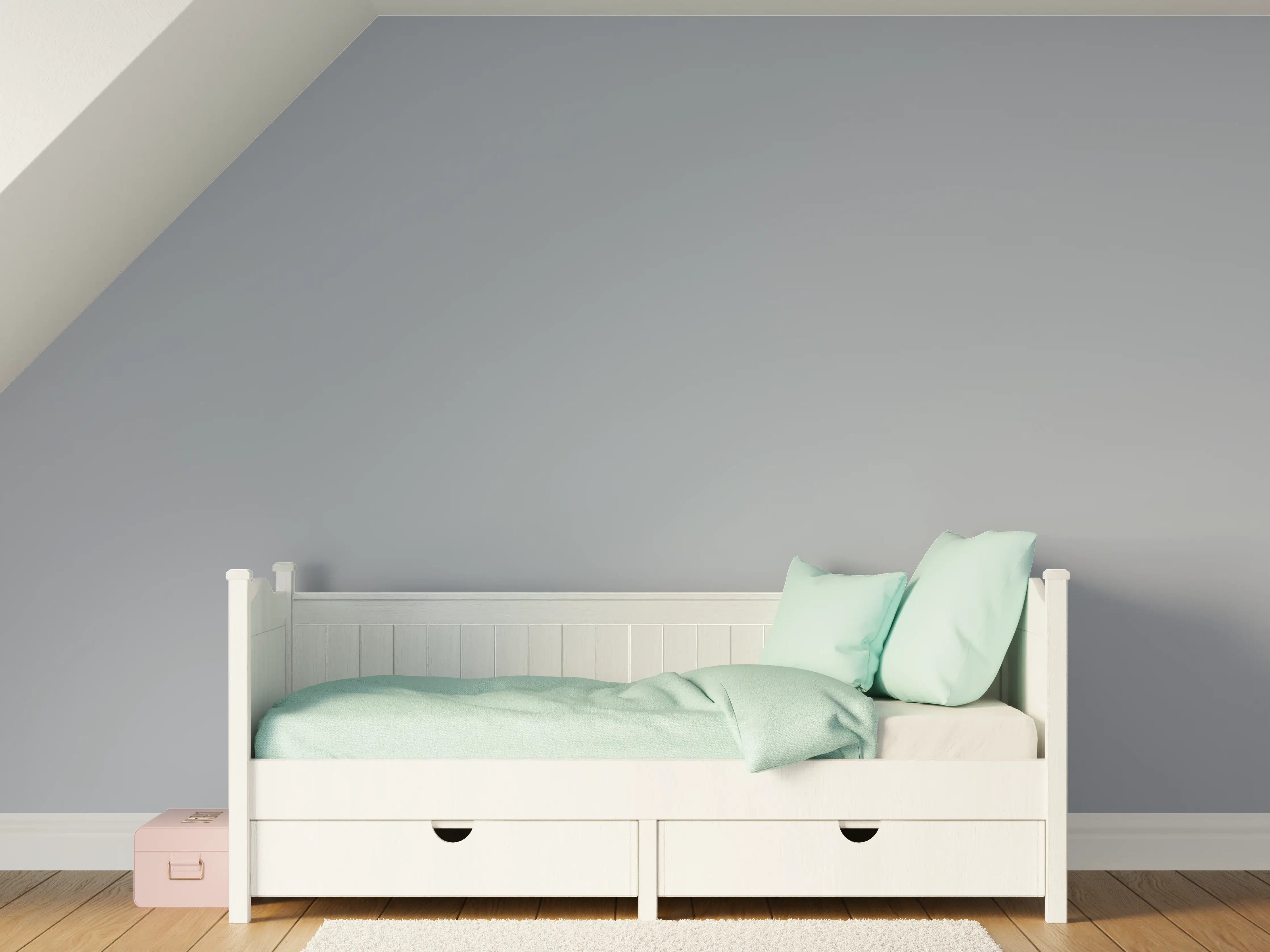 Kinderzimmer Wandgestaltung - RAL 7001 (Silbergrau)