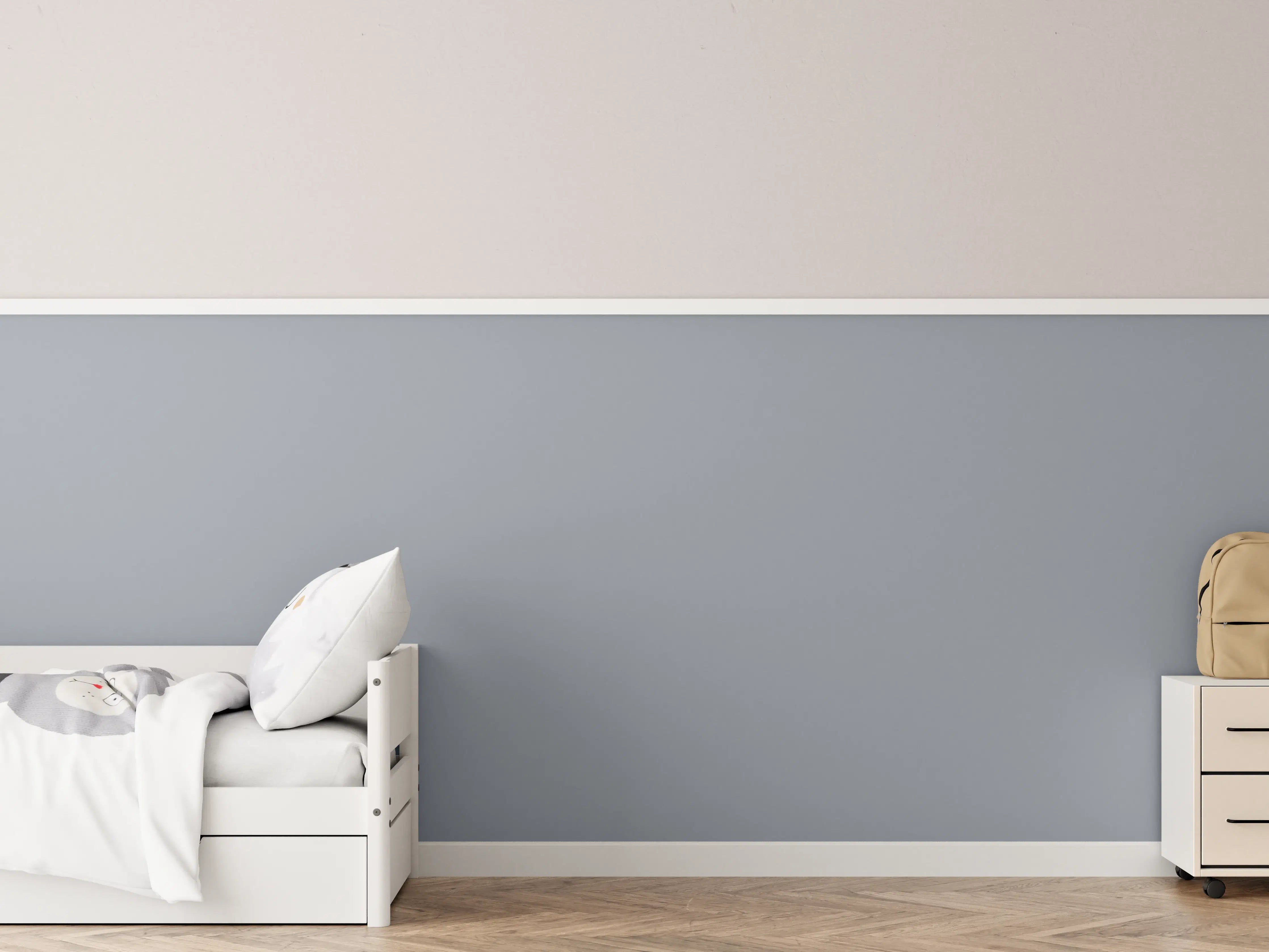 Kinderzimmer Wandgestaltung - RAL 7001 (Silbergrau)