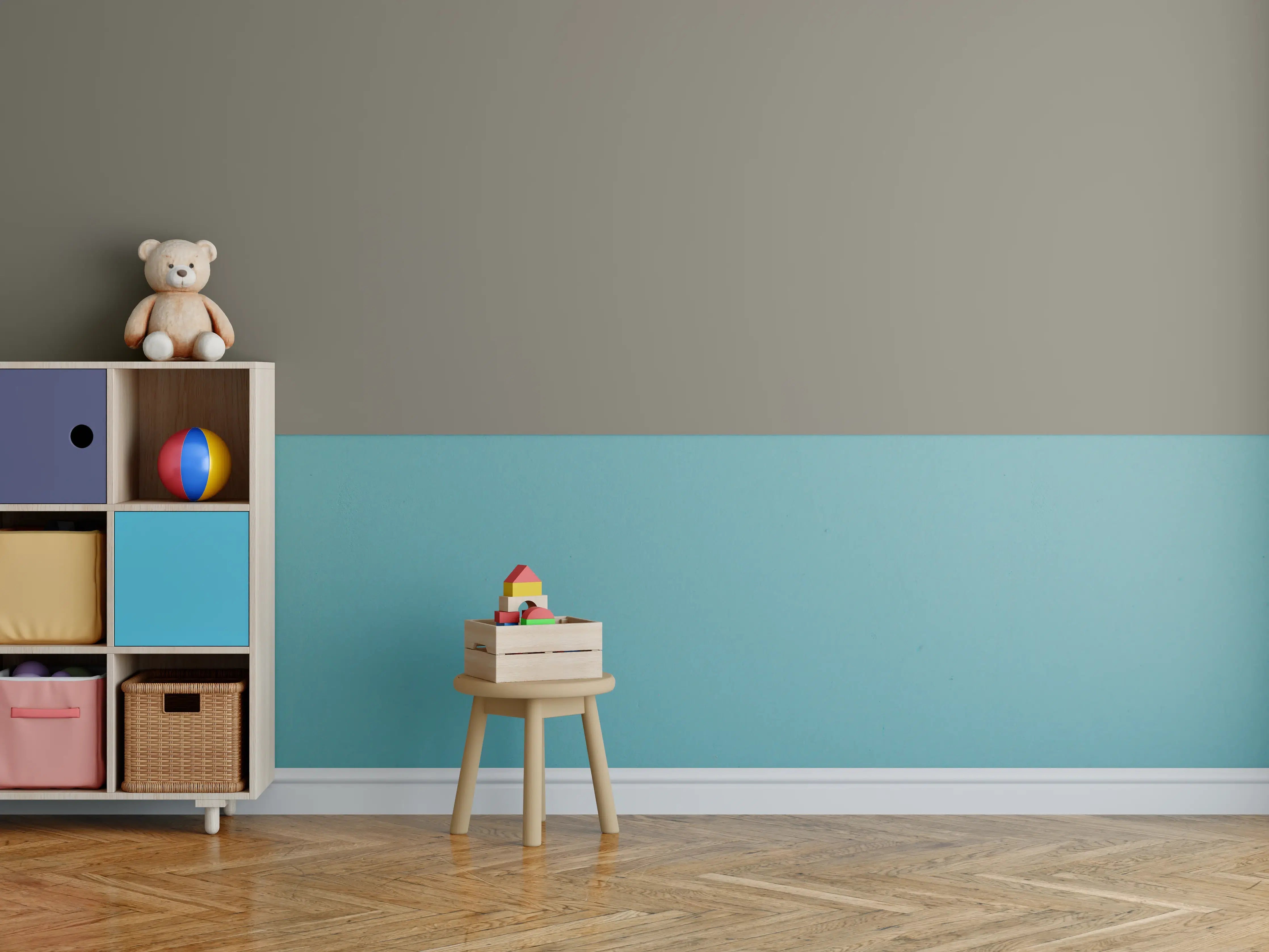 Kinderzimmer Wandgestaltung - RAL 7006 (Beigegrau)