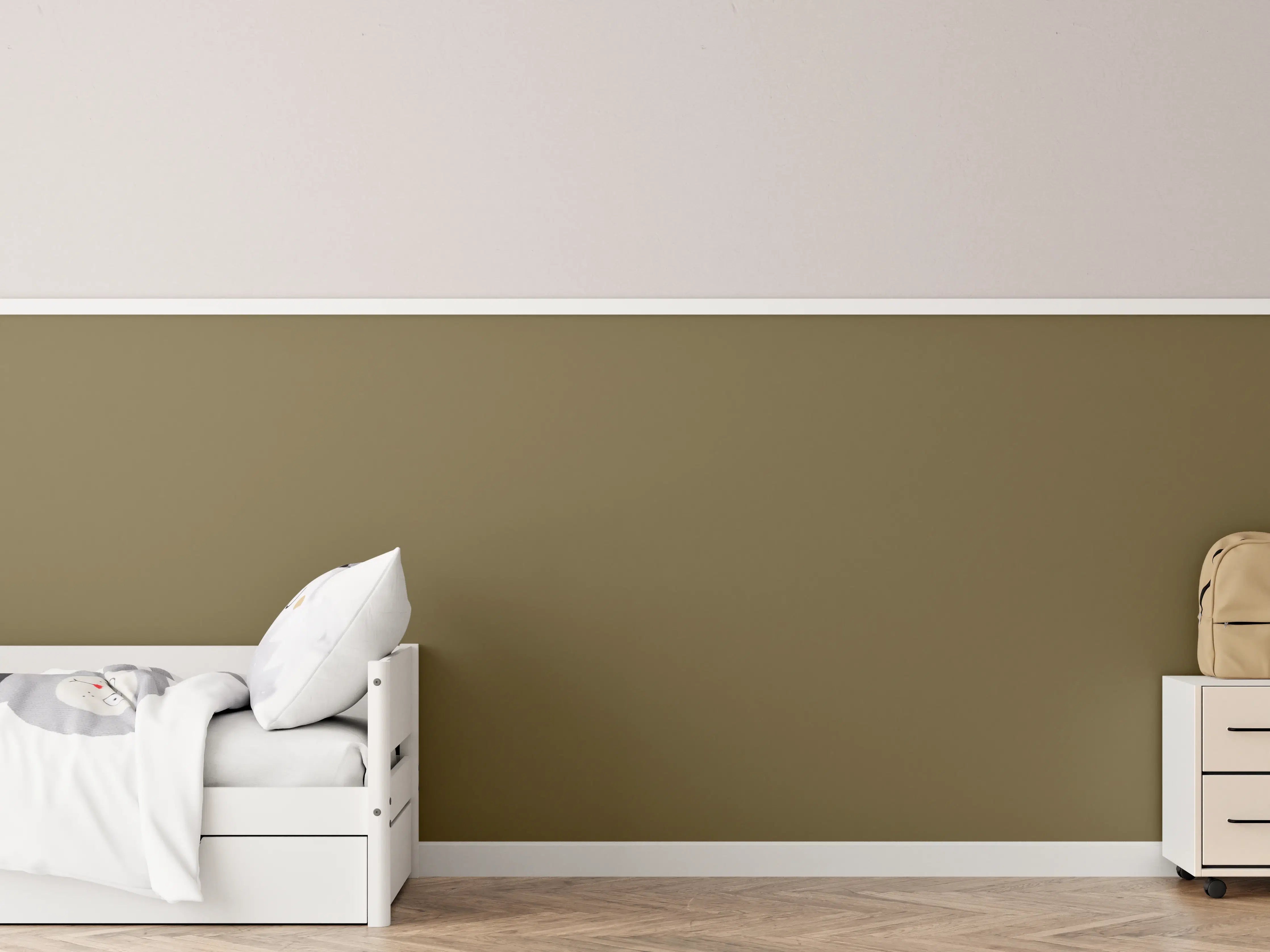 Kinderzimmer Wandgestaltung - RAL 7008 (Khaki grau)
