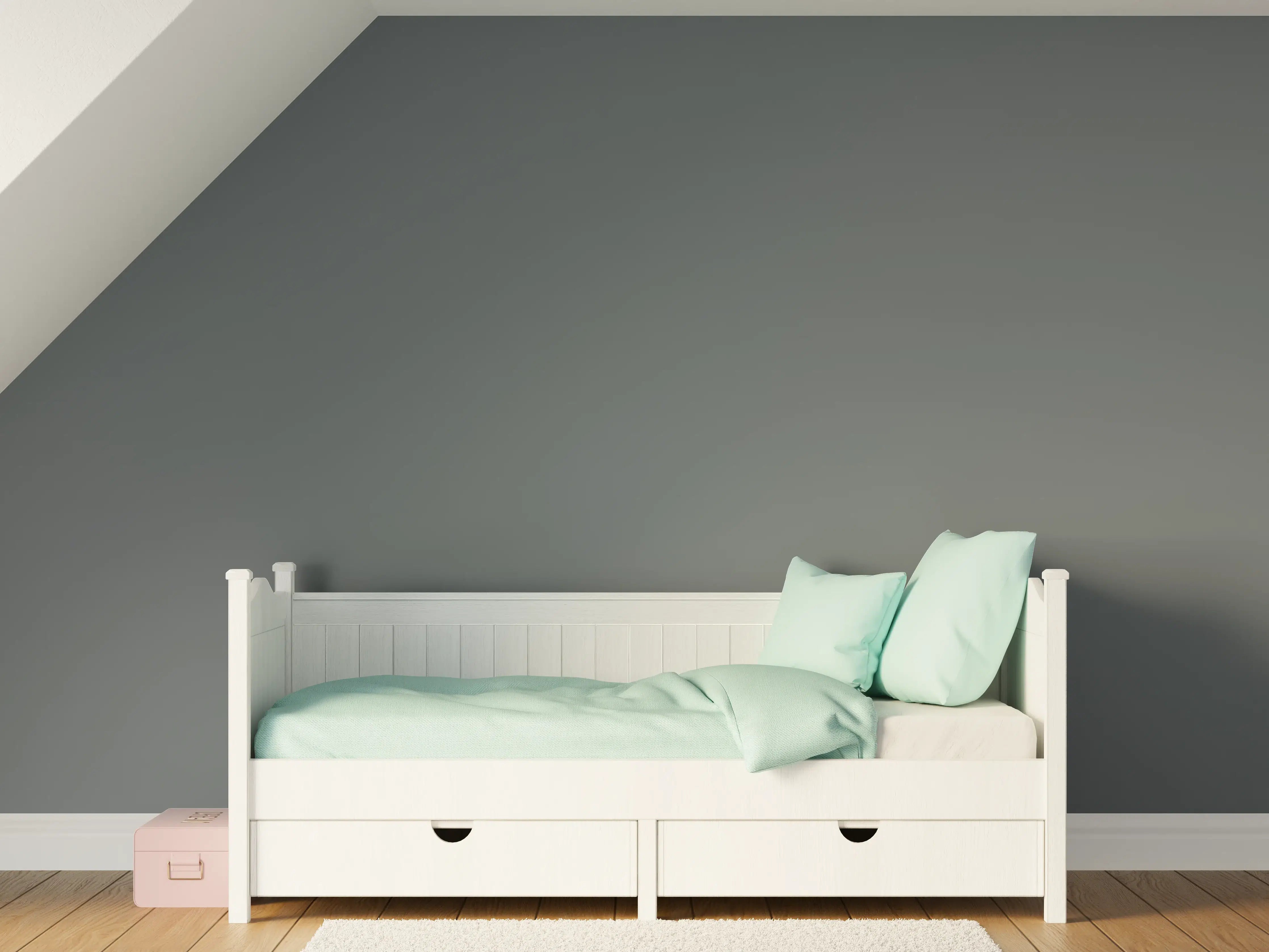 Kinderzimmer Wandgestaltung - RAL 7012 (Basaltgrau)