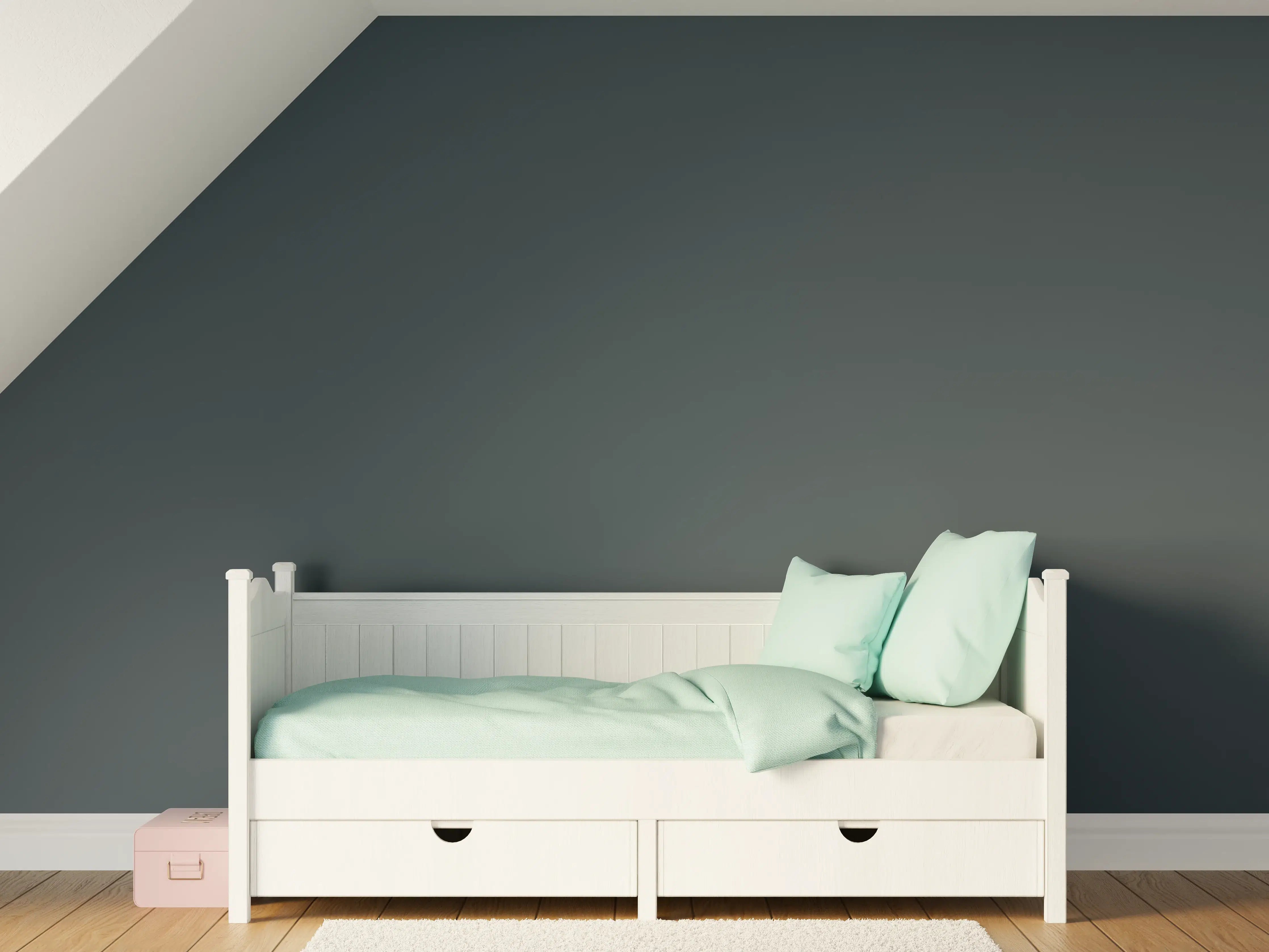 Kinderzimmer Wandgestaltung - RAL 7026 (Granitgrau)