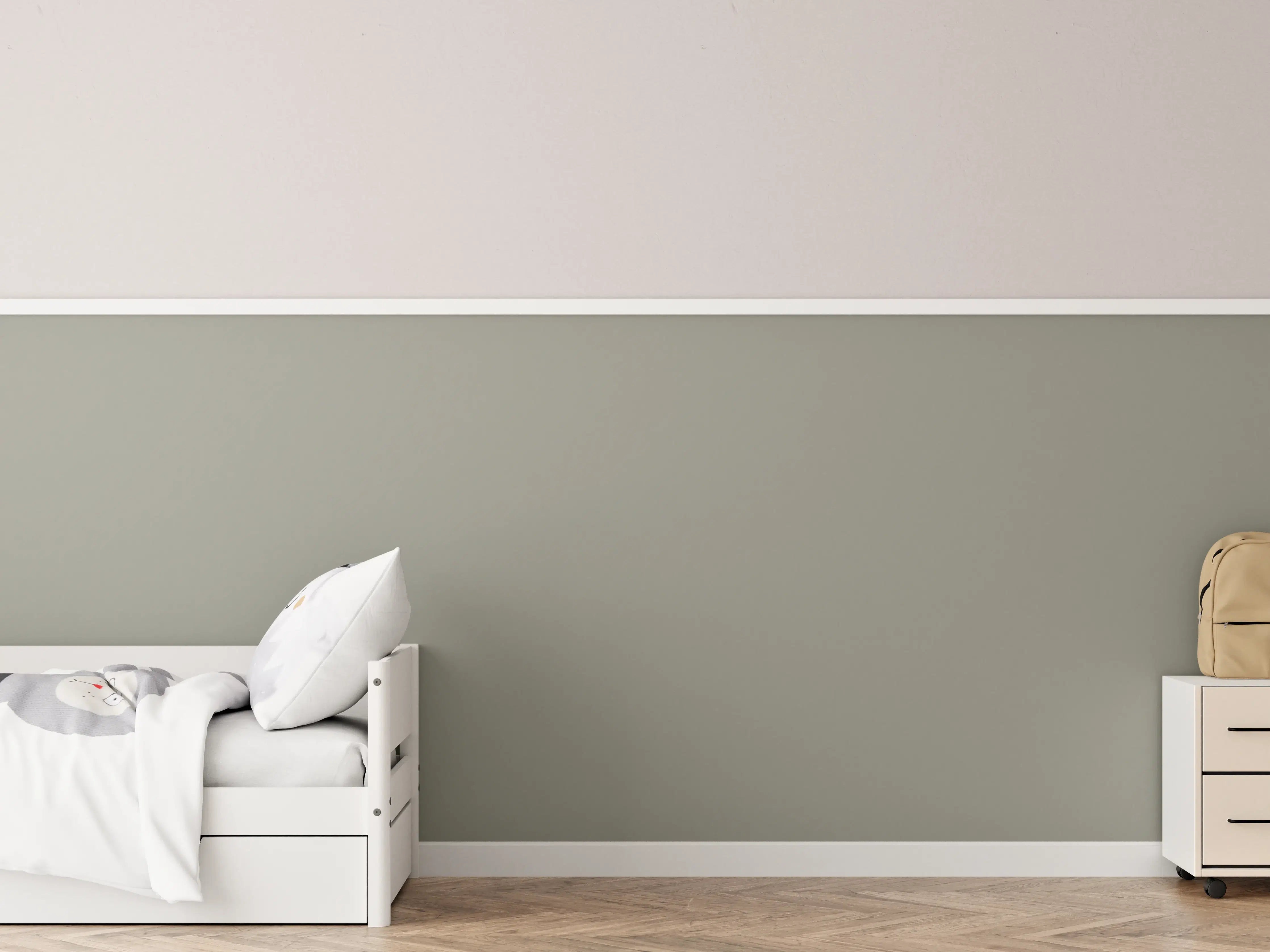 Kinderzimmer Wandgestaltung - RAL 7030 (Steingrau)