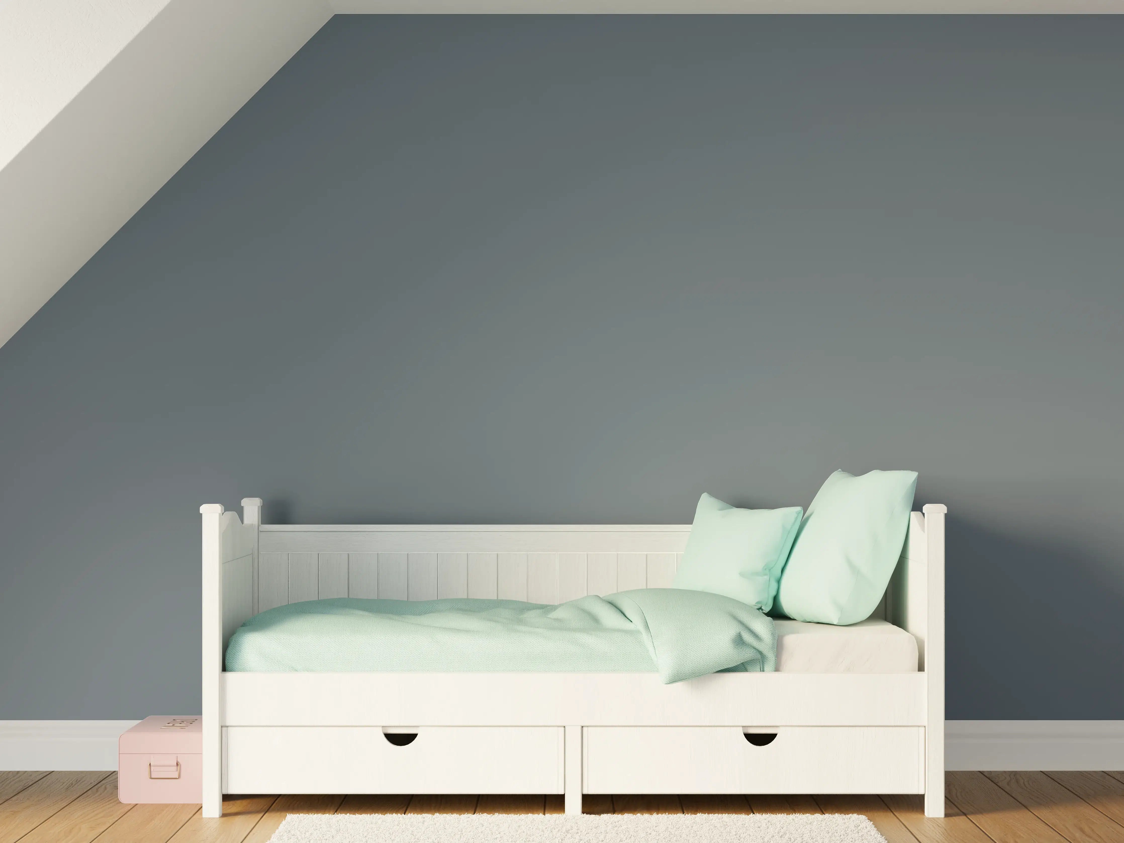 Kinderzimmer Wandgestaltung - RAL 7031 (Blaugrau)