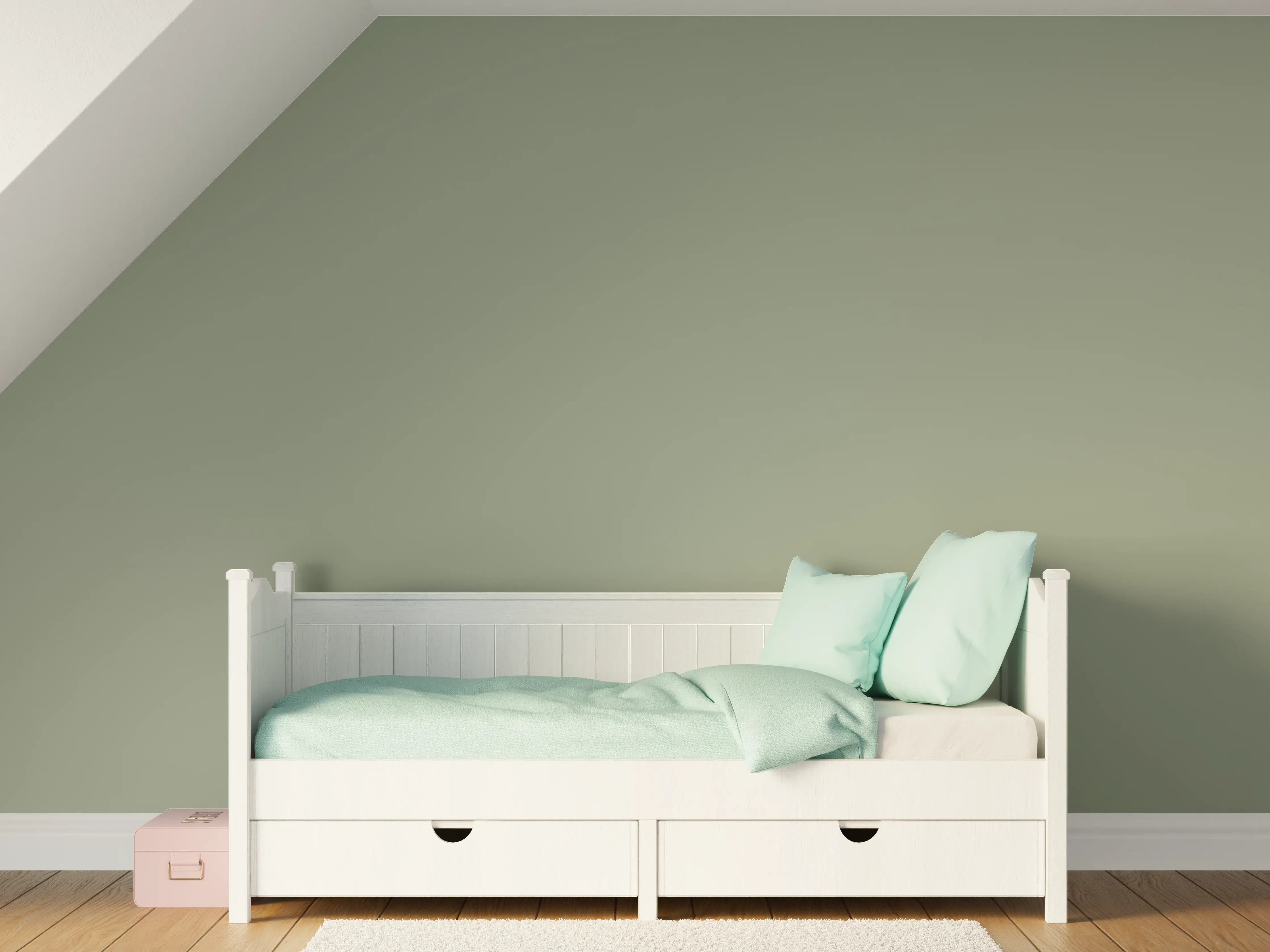 Kinderzimmer Wandgestaltung - RAL 7033 (Zementgrau)