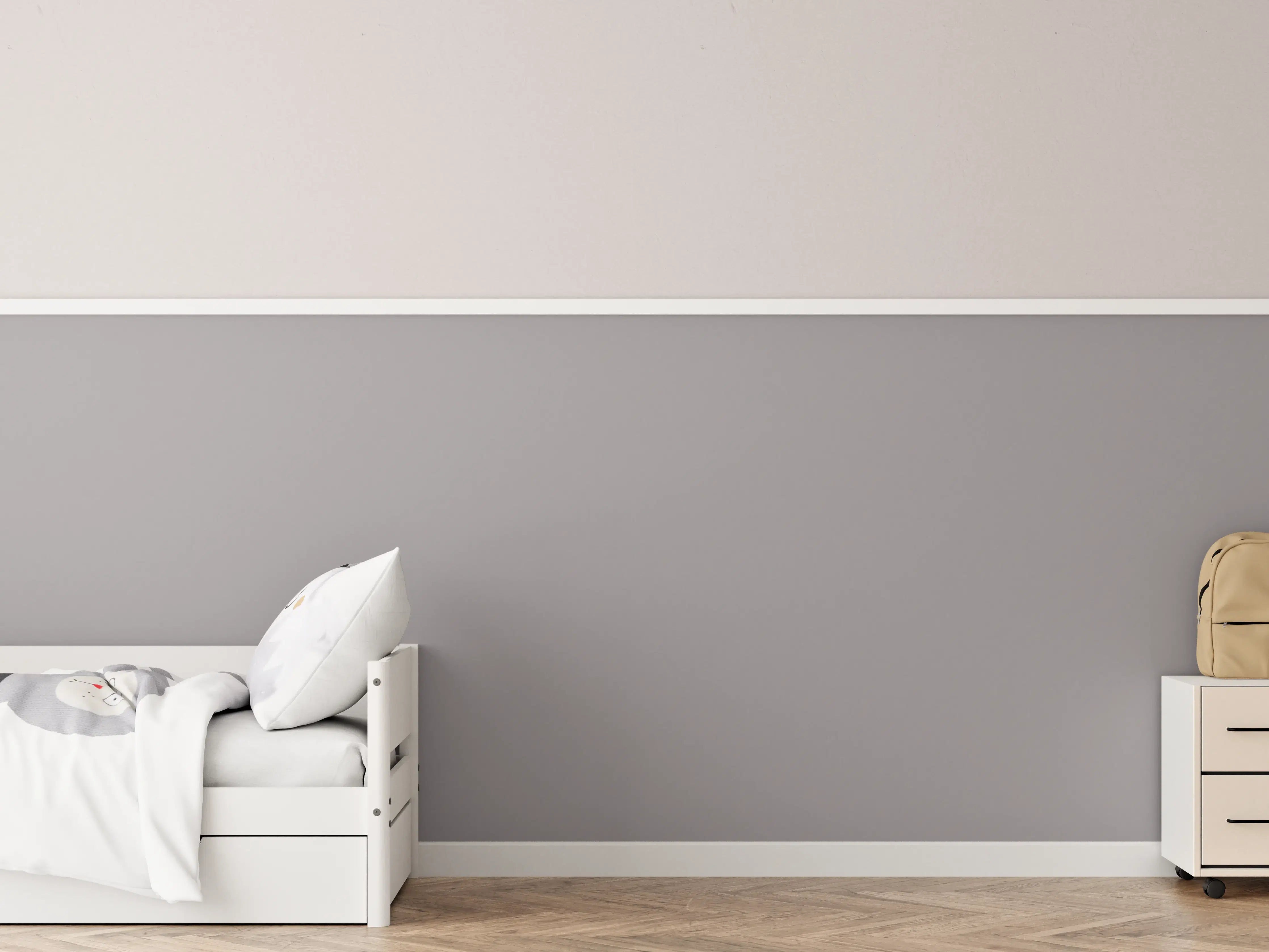 Kinderzimmer Wandgestaltung - RAL 7036 (Platingrau)