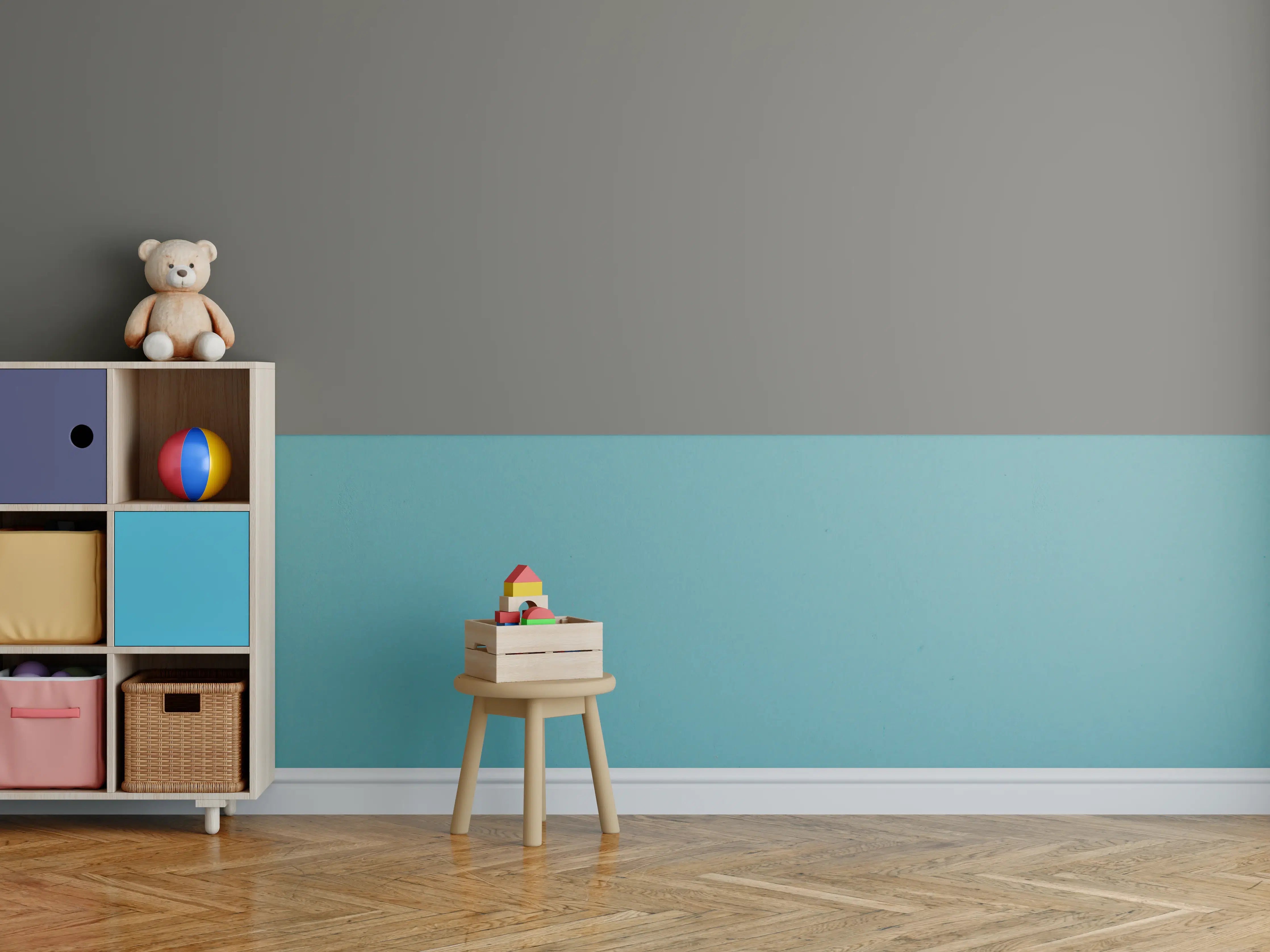 Kinderzimmer Wandgestaltung - RAL 7039 (Quarzgrau)