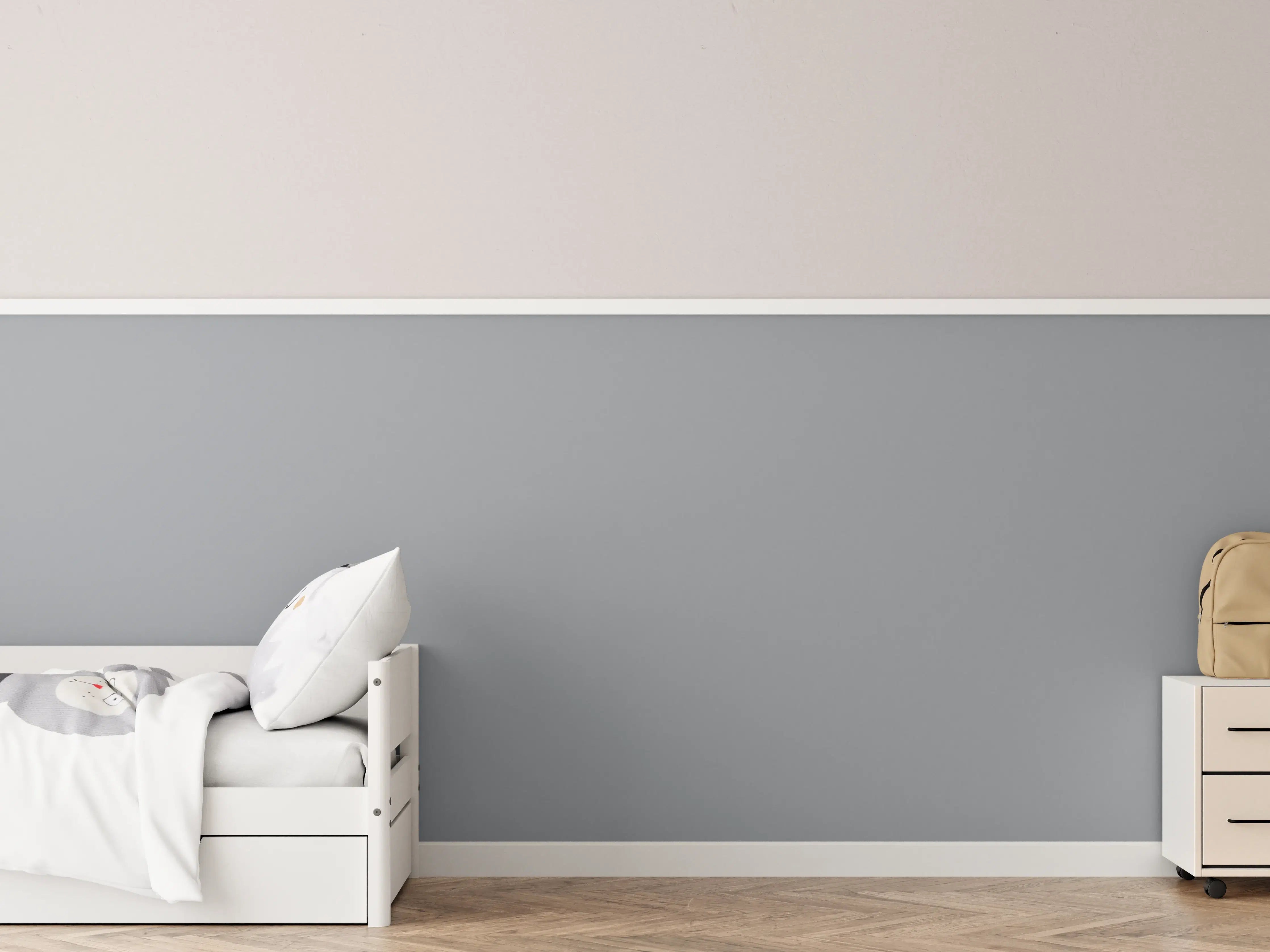 Kinderzimmer Wandgestaltung - RAL 7045 (Telegrau 1)