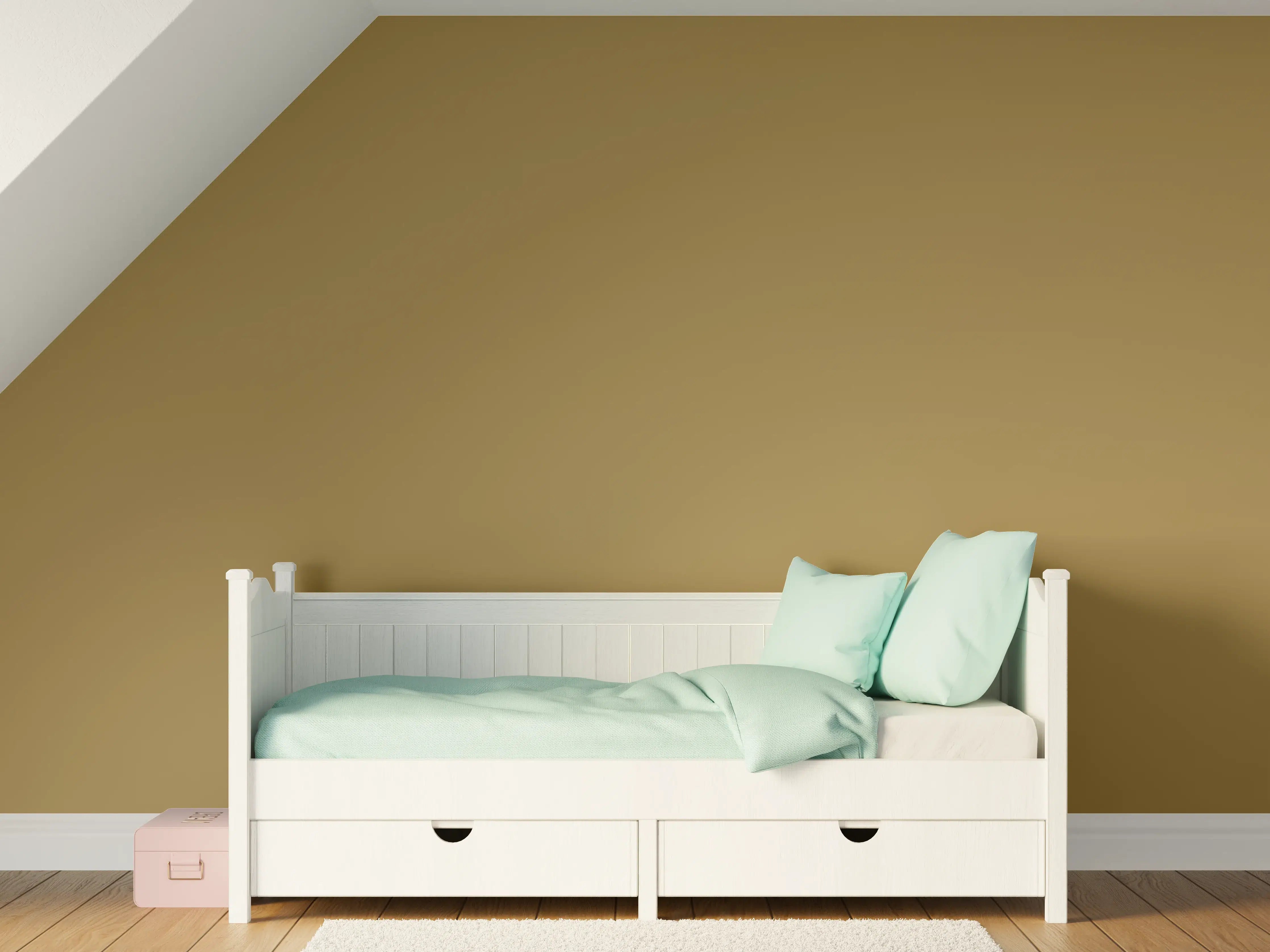 Kinderzimmer Wandgestaltung - RAL 8000 (Grünbraun)