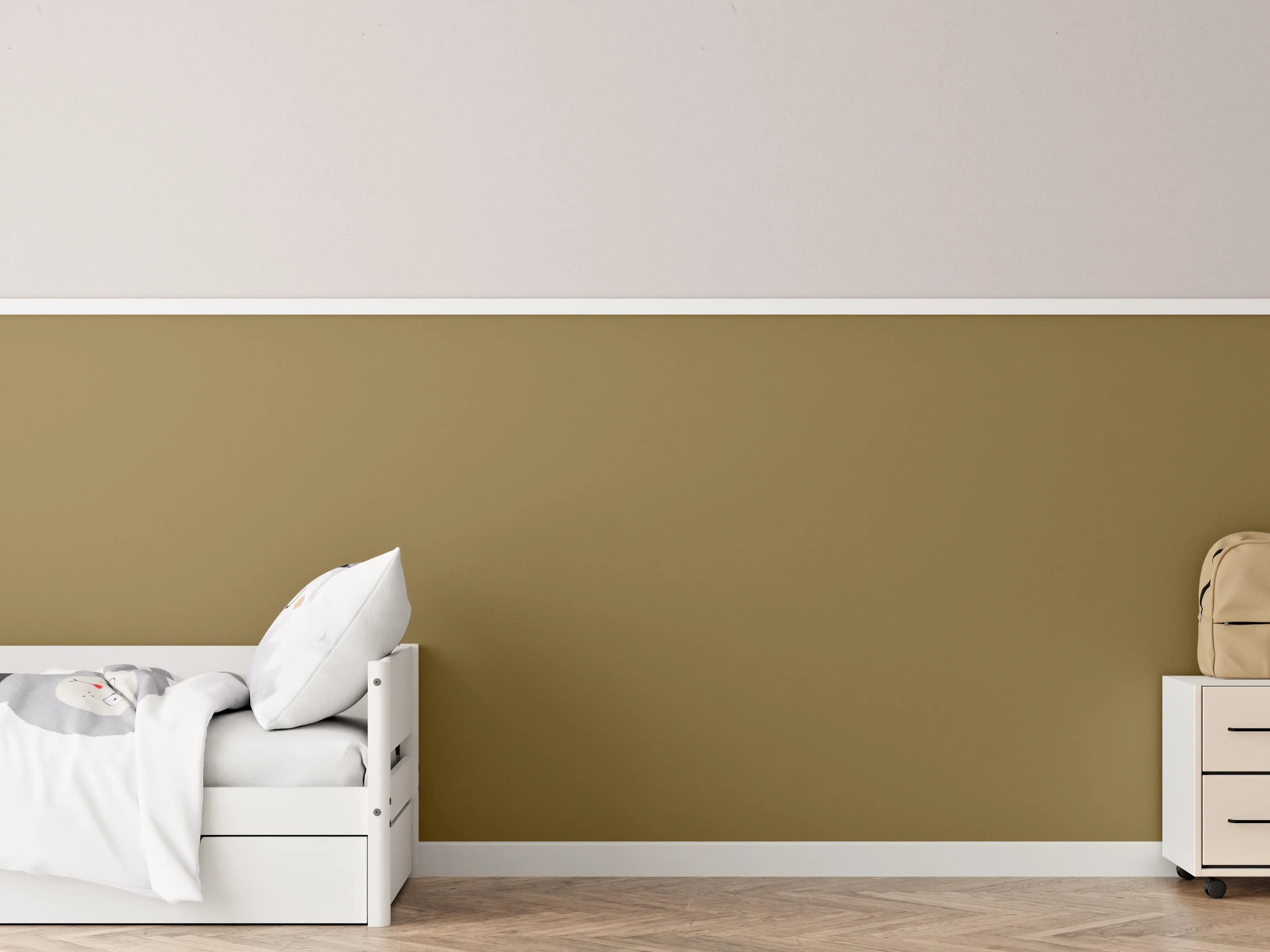 Kinderzimmer Wandgestaltung - RAL 8000 (Grünbraun)