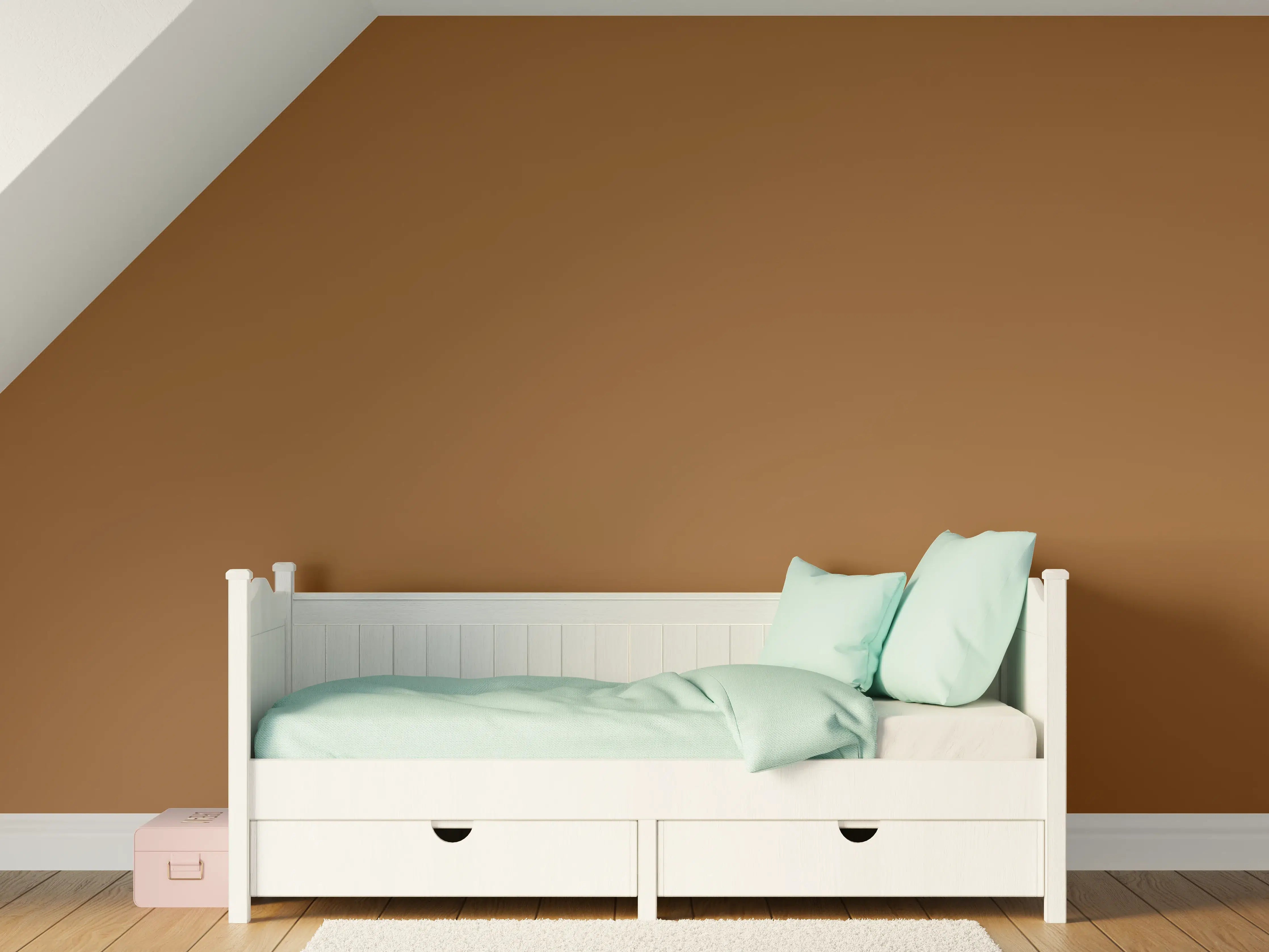 Kinderzimmer Wandgestaltung - RAL 8003 (Lehm-Braun)