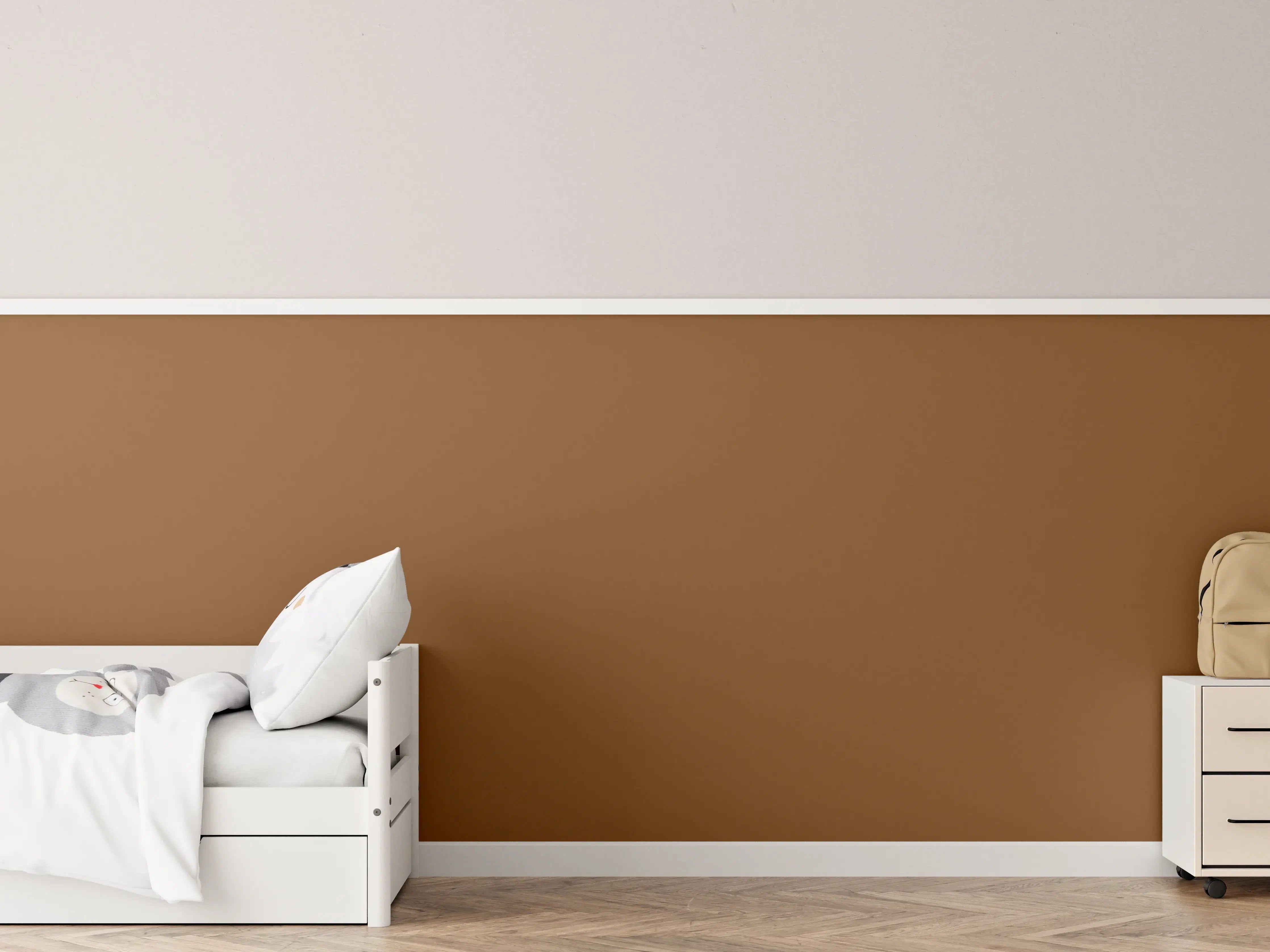 Kinderzimmer Wandgestaltung - RAL 8003 (Lehm-Braun)